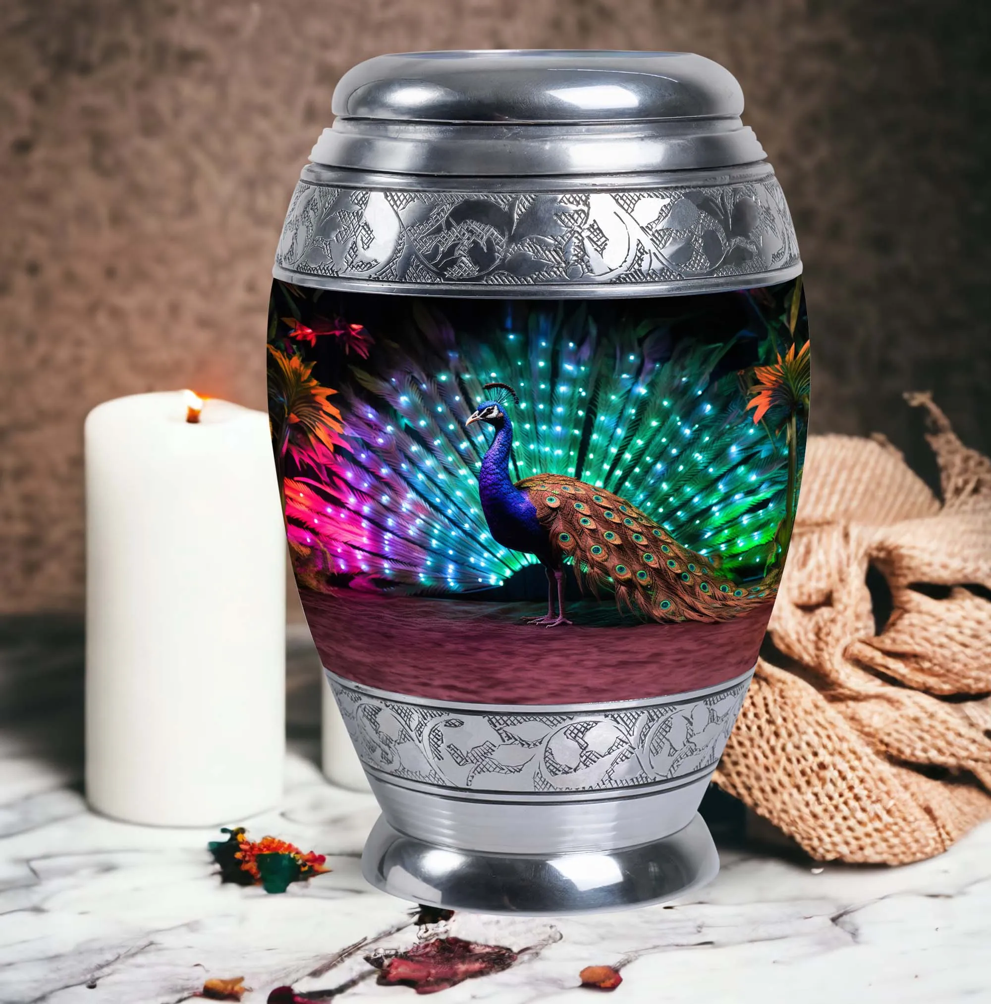 Eternal Rest - Peacock Cremation Urn for Cherished Memories