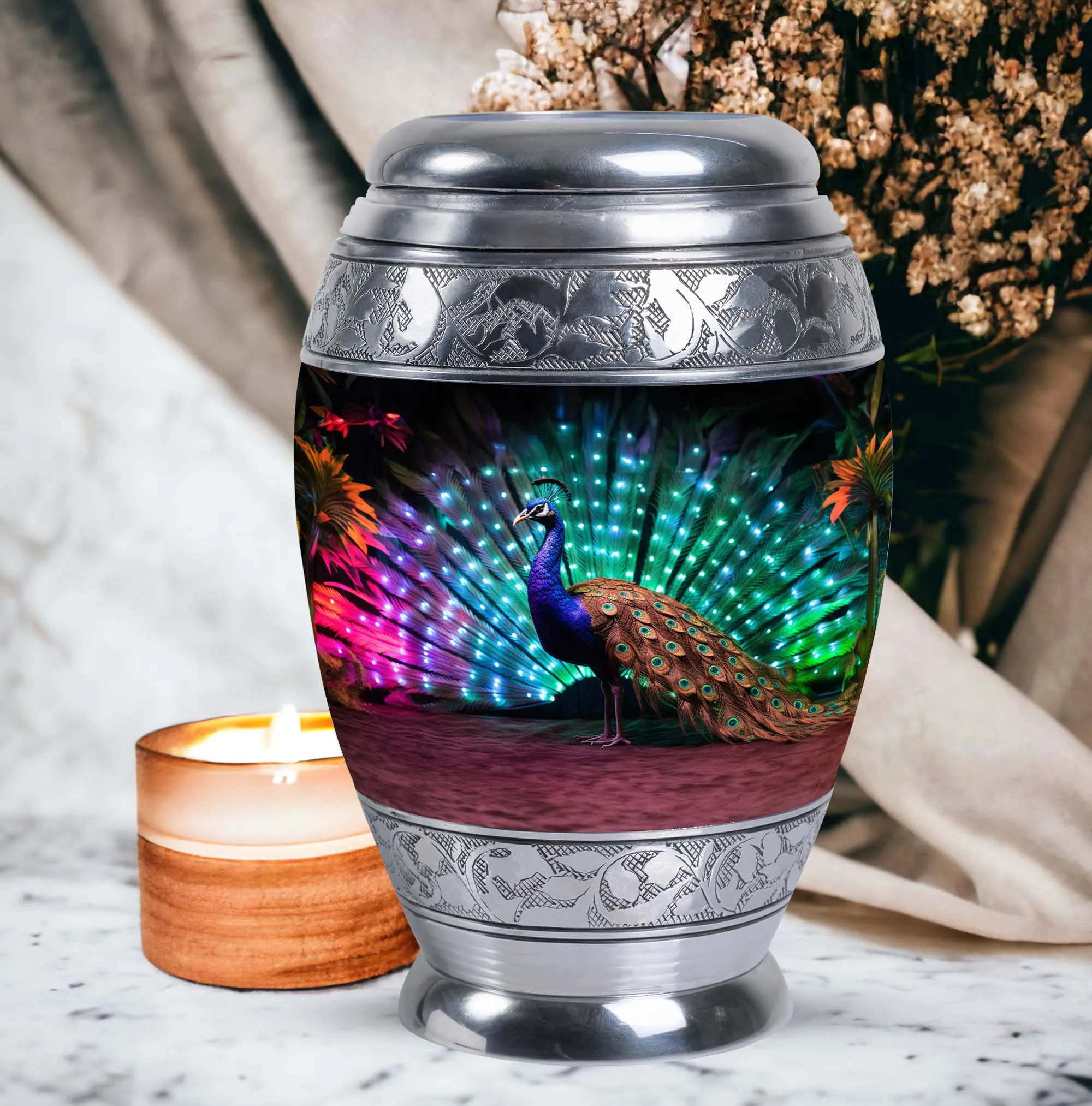 Eternal Rest - Peacock Cremation Urn for Cherished Memories