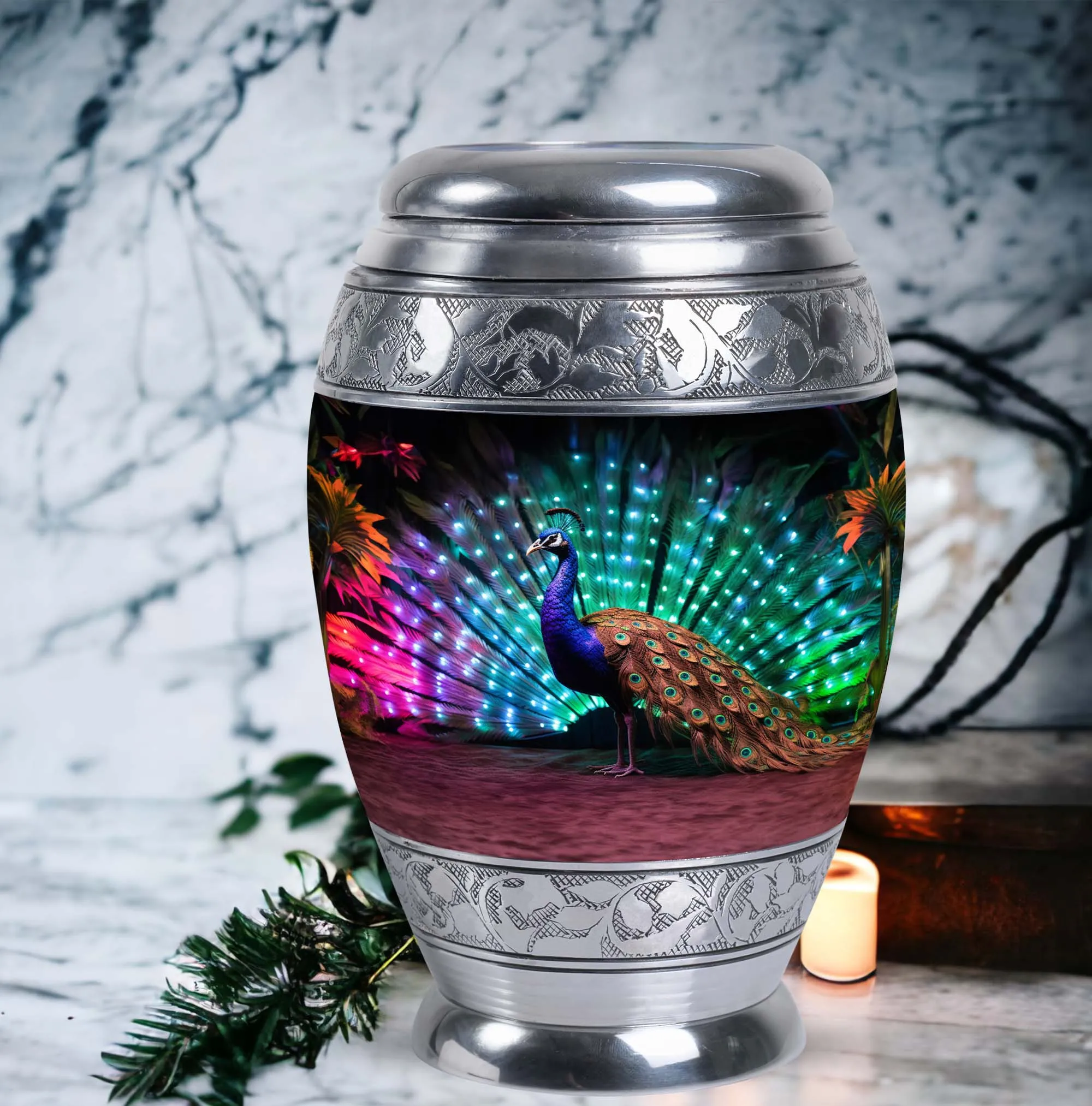 Eternal Rest - Peacock Cremation Urn for Cherished Memories