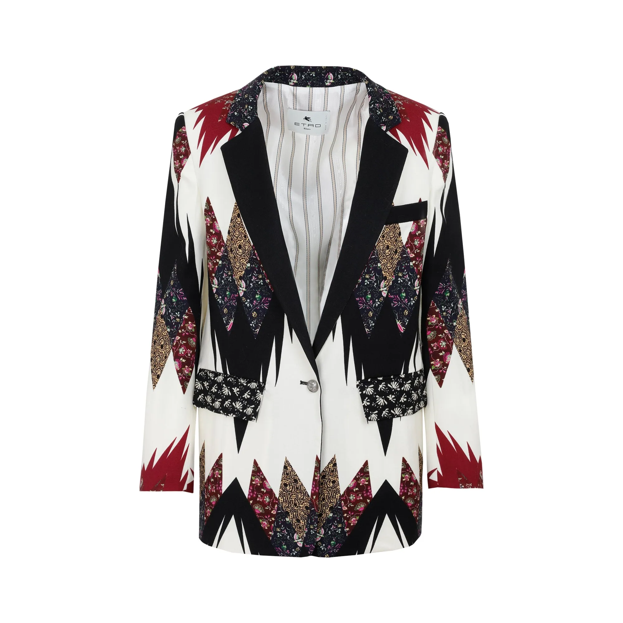 Etro Geometric Printed Long-Sleeved Blazer