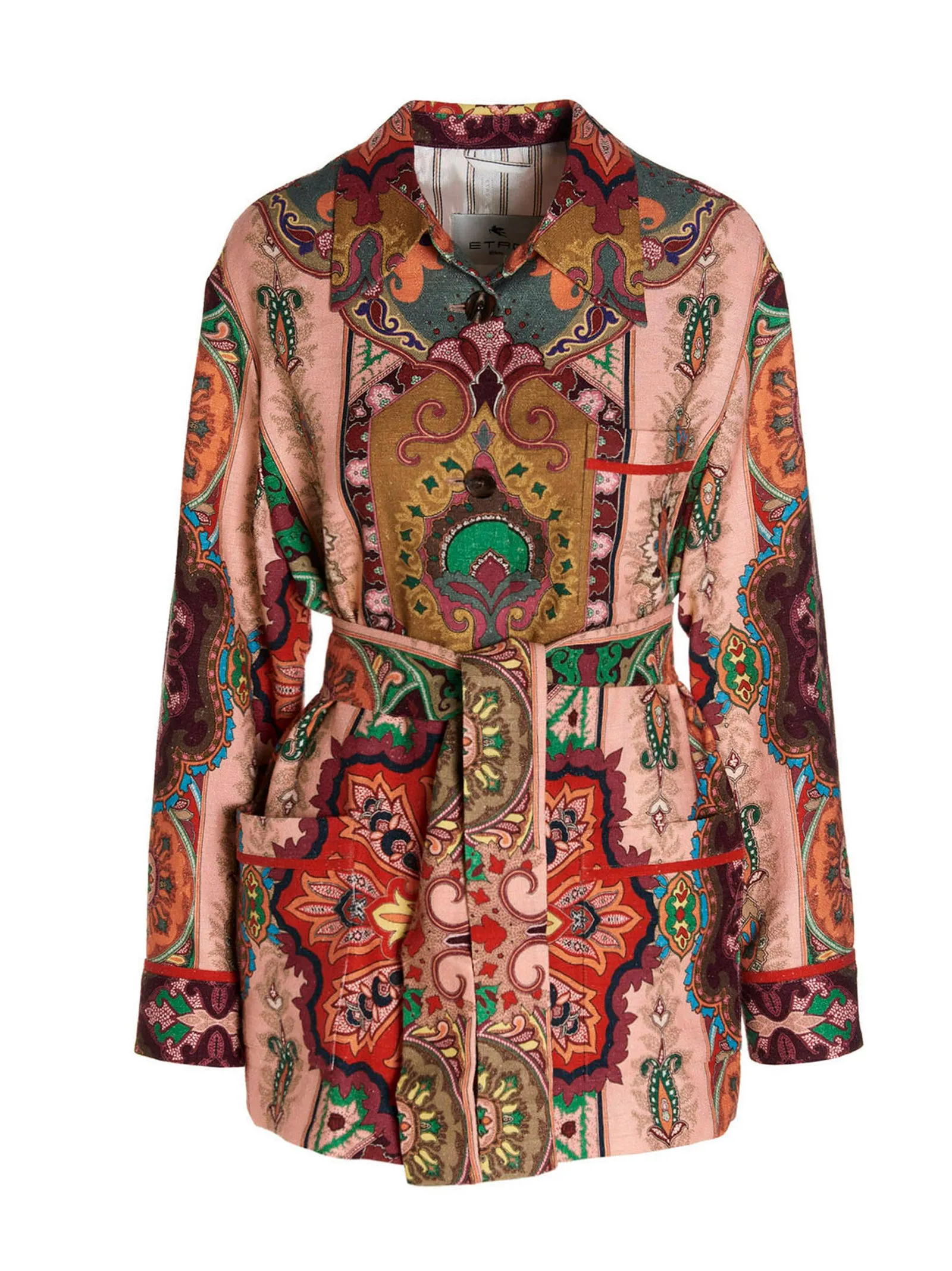 Etro Paisley Printed Belted Waist Jacket
