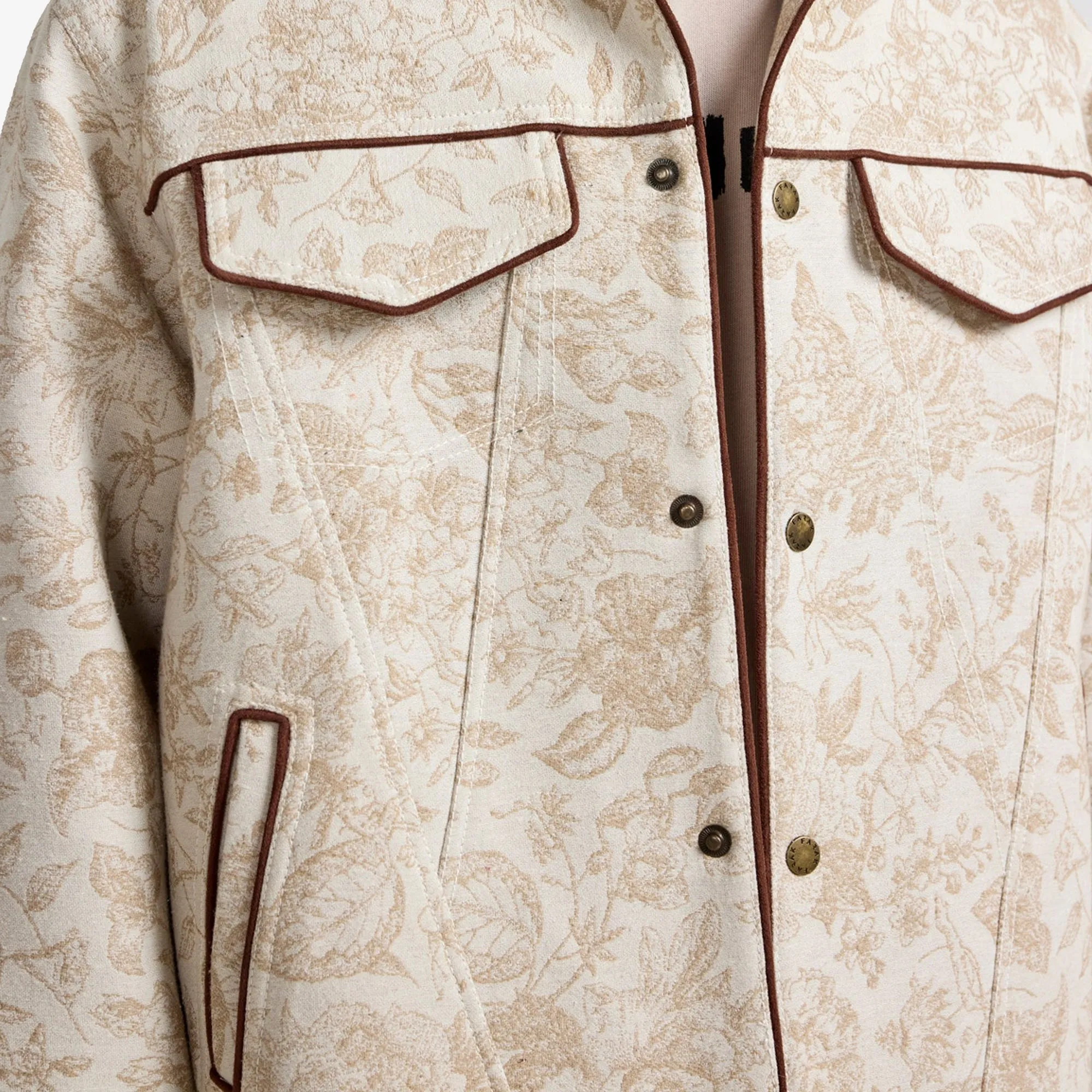 F A R A K | HANDMADE JACQUARD JACKET { BEIGE