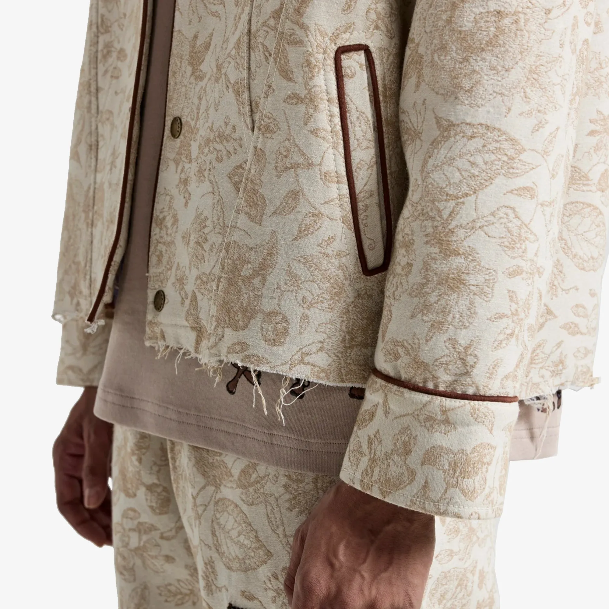 F A R A K | HANDMADE JACQUARD JACKET { BEIGE