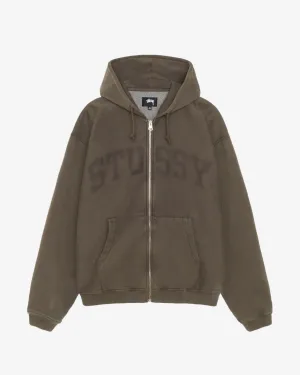 Faded Graphic Zip Hoodie Olive