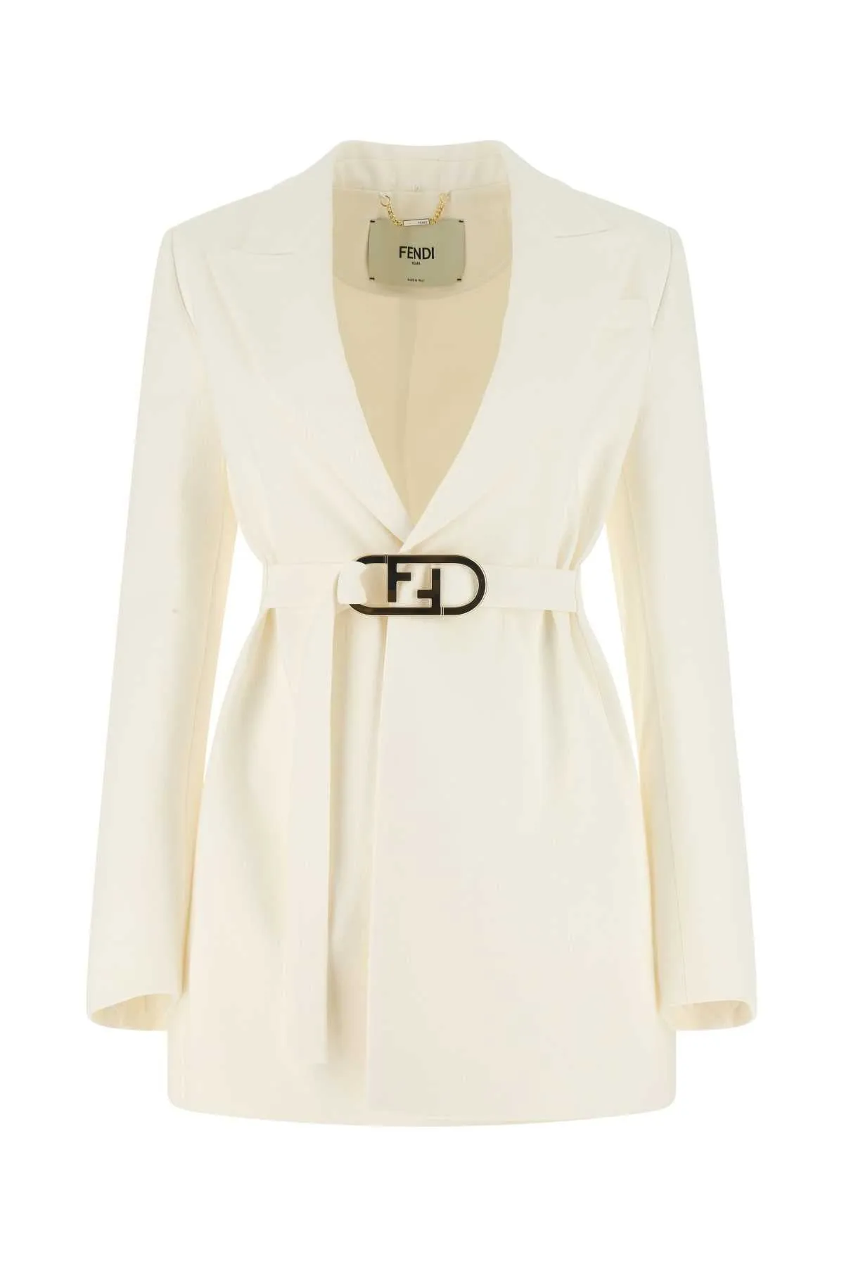 Fendi Logo Plaque Belted Blazer