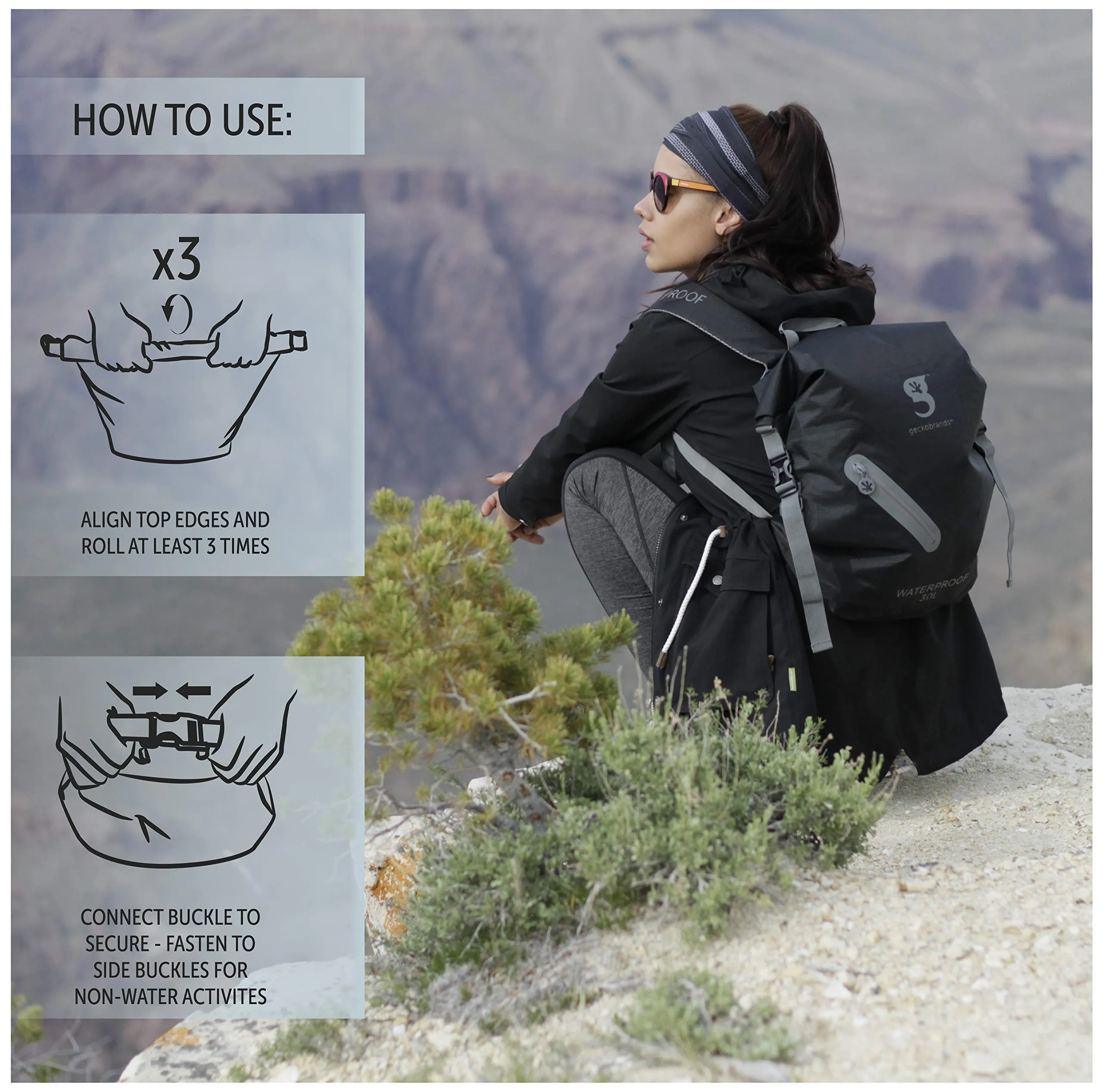 Geckobrands Waterproof Lightweight Backpack