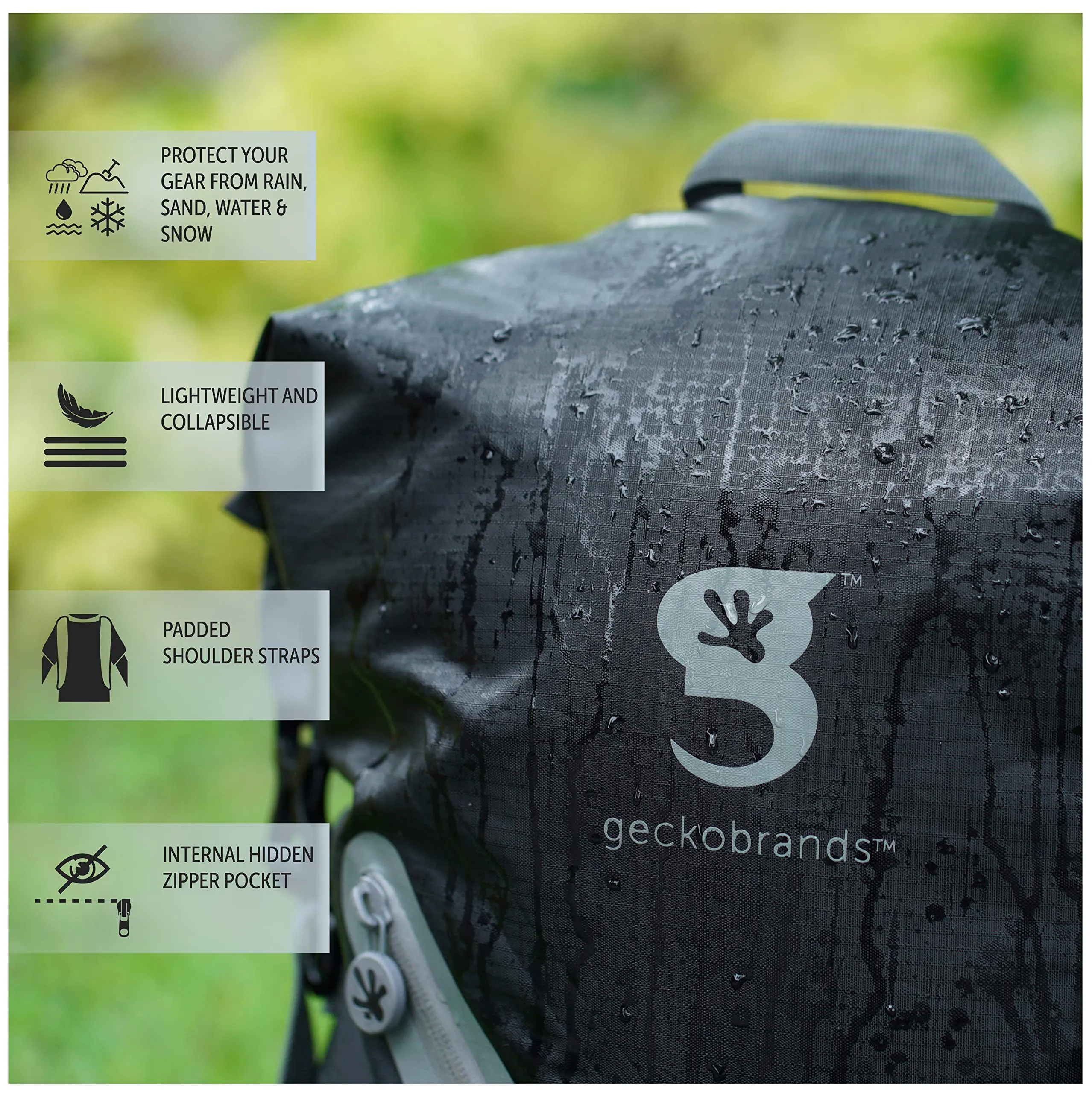 Geckobrands Waterproof Lightweight Backpack