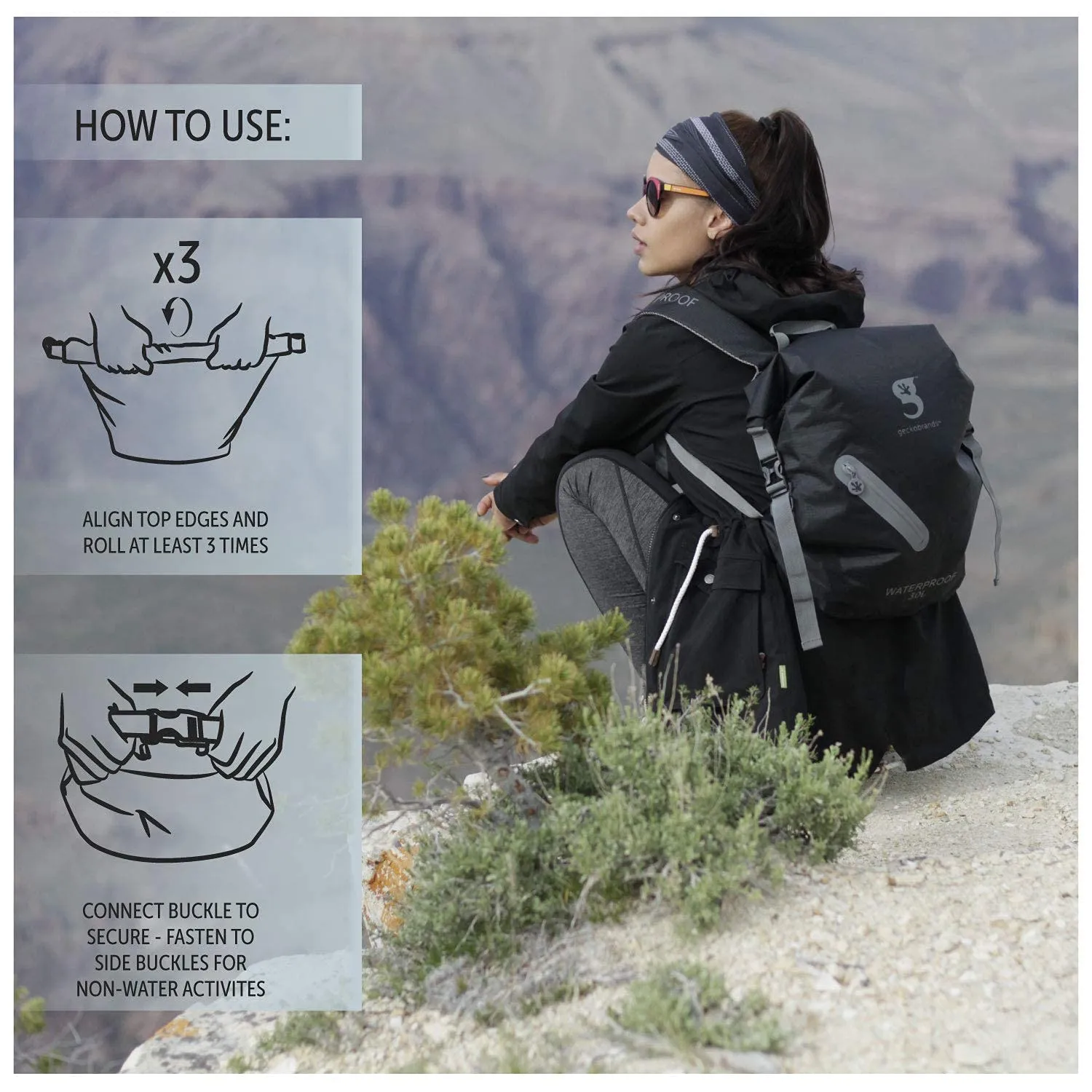 Geckobrands Waterproof Lightweight Backpack
