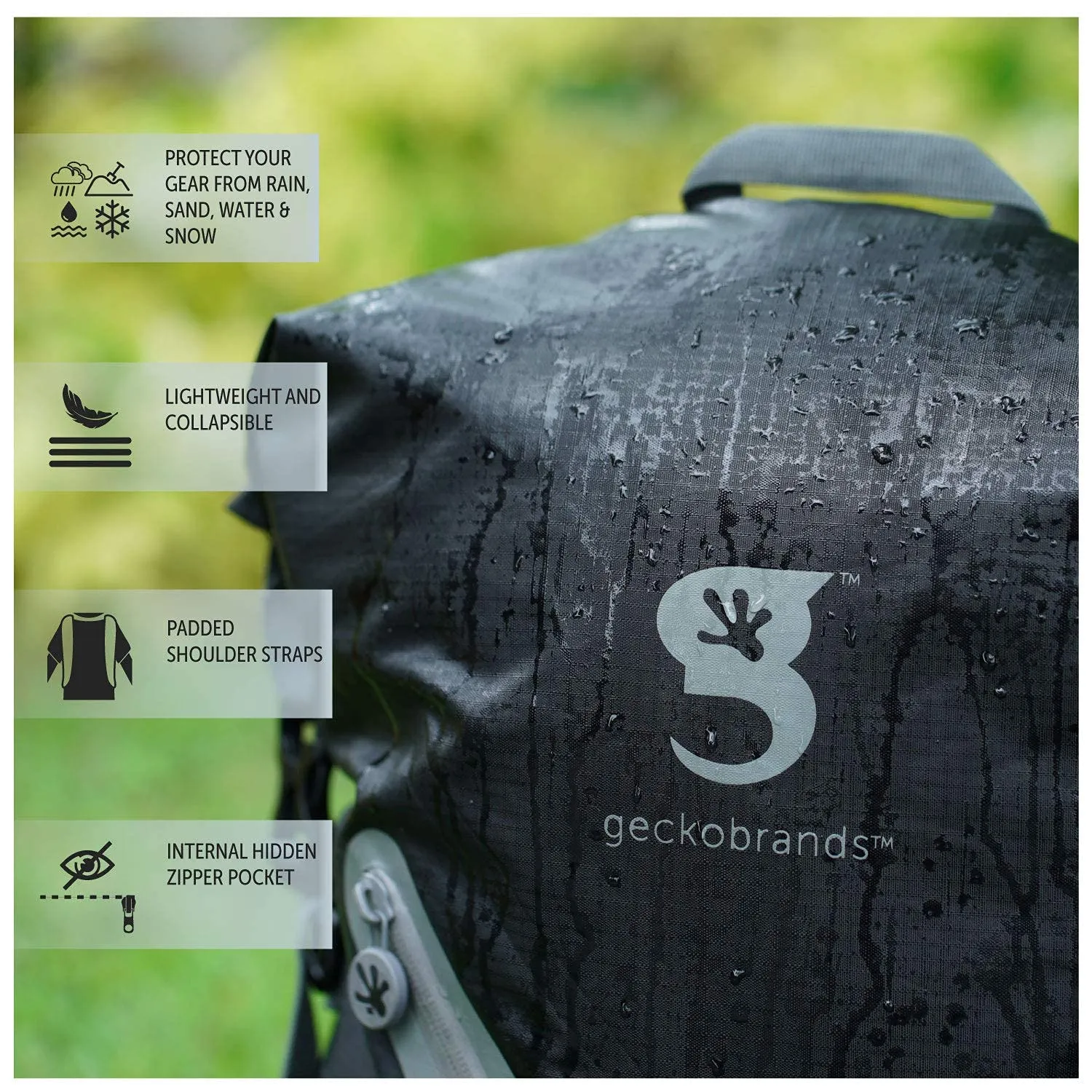 Geckobrands Waterproof Lightweight Backpack