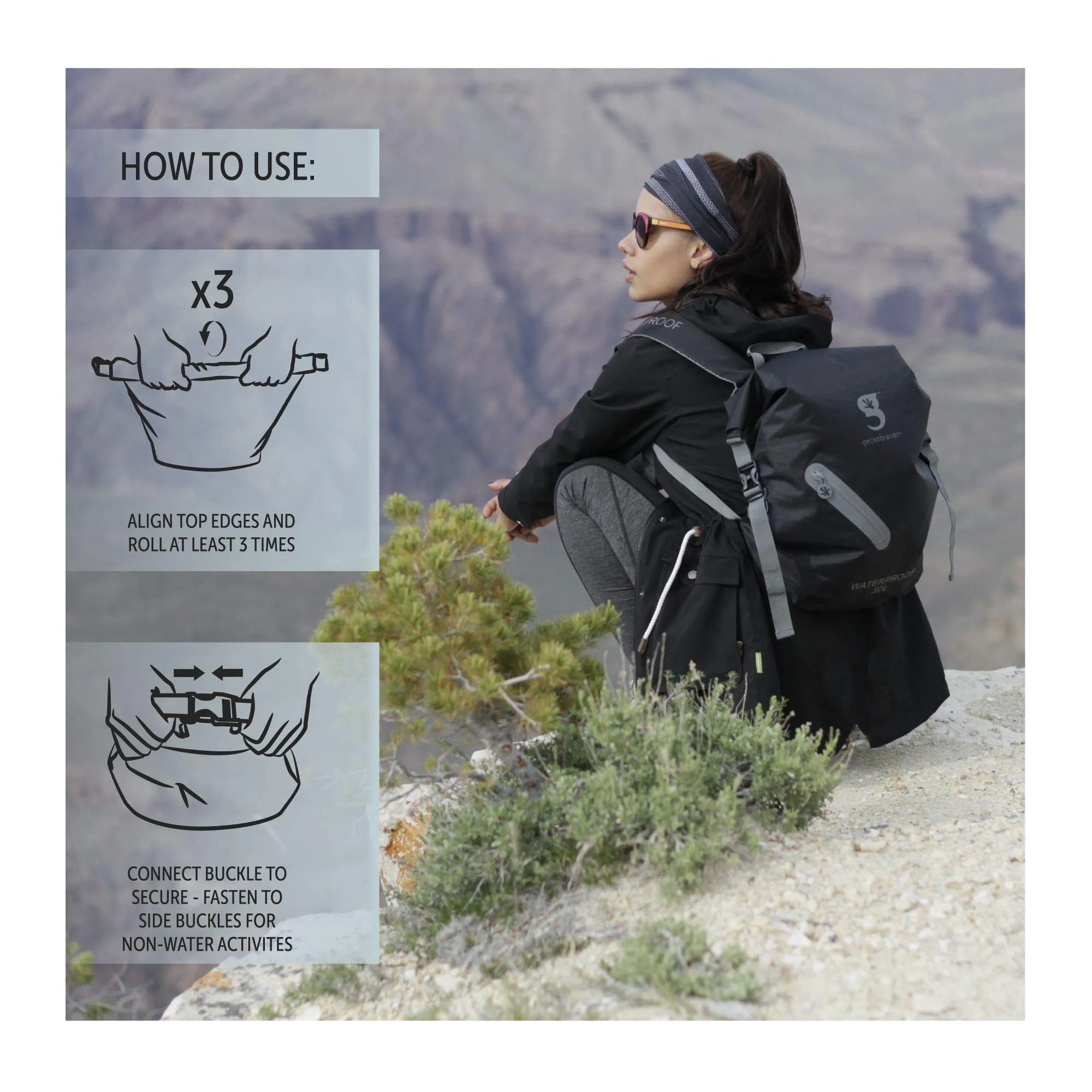 Geckobrands Waterproof Lightweight Backpack