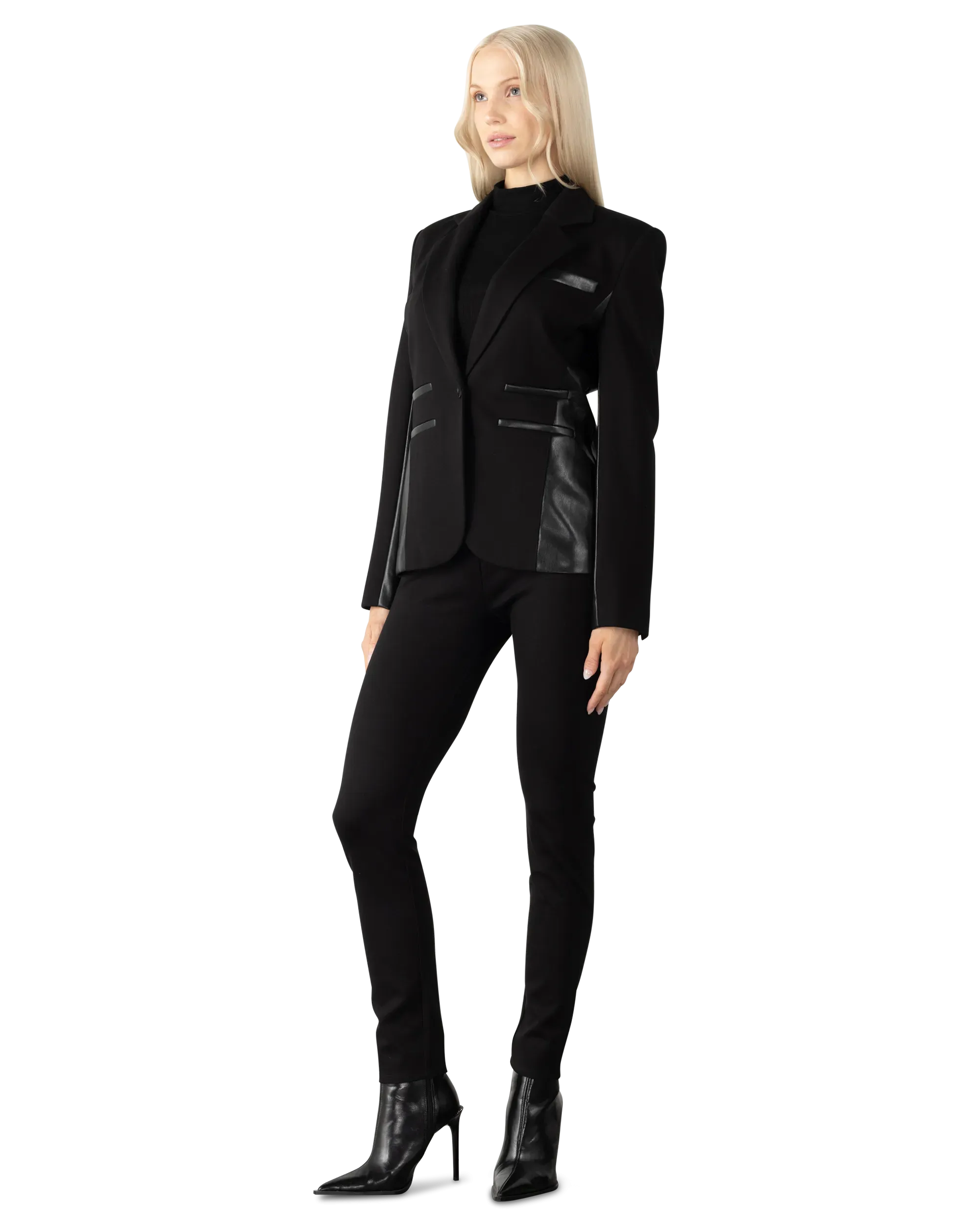 Generation Love Gayle Vegan Leather Ponto Combo Blazer