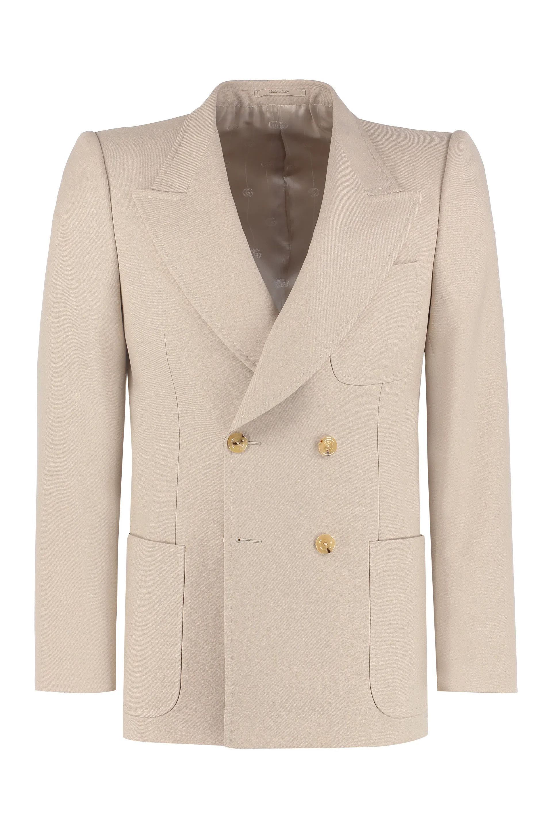 Gucci Logo Patch Double-Breasted Blazer