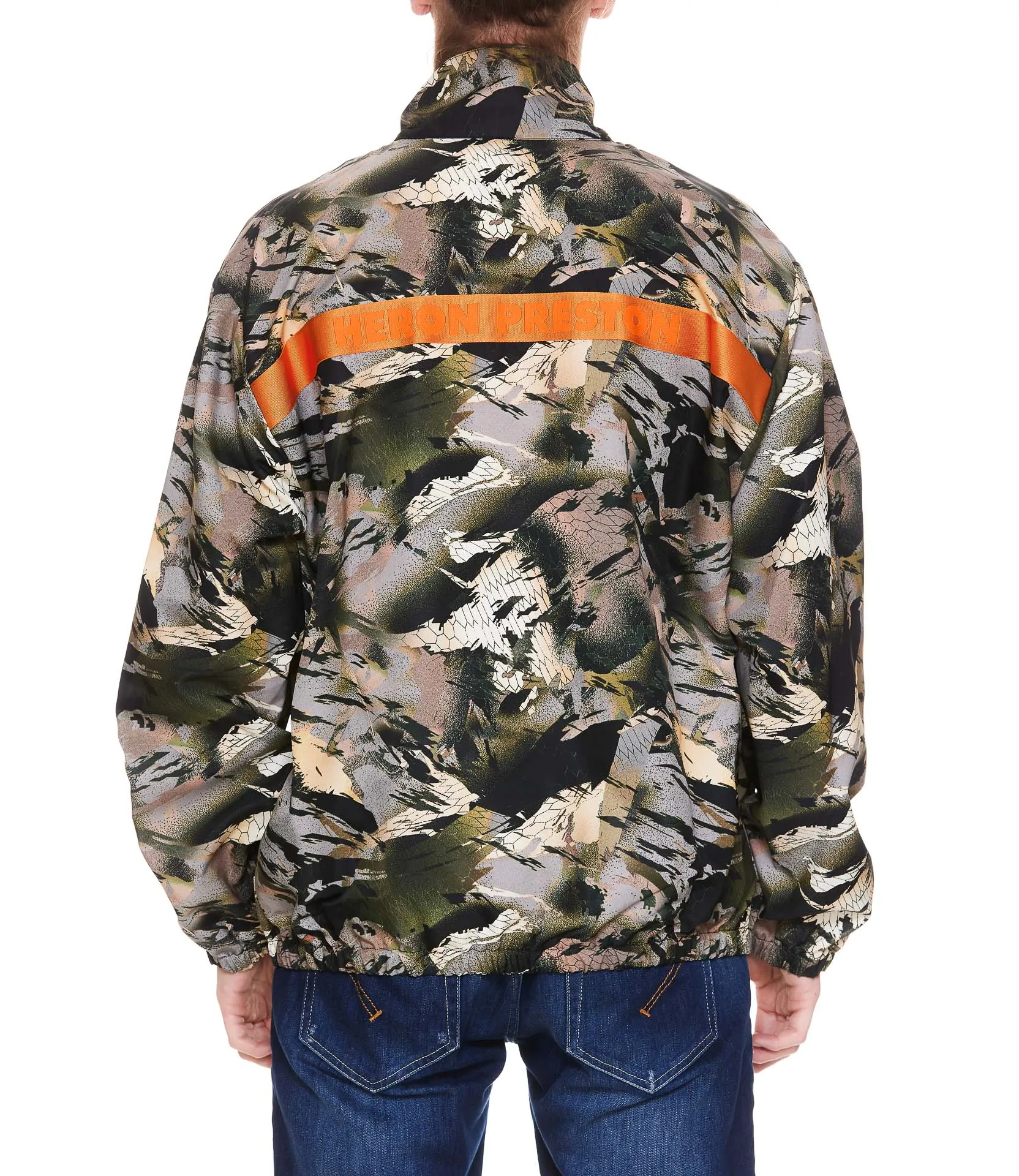 Heron Preston Logo-Patch Camouflage Print Jacket