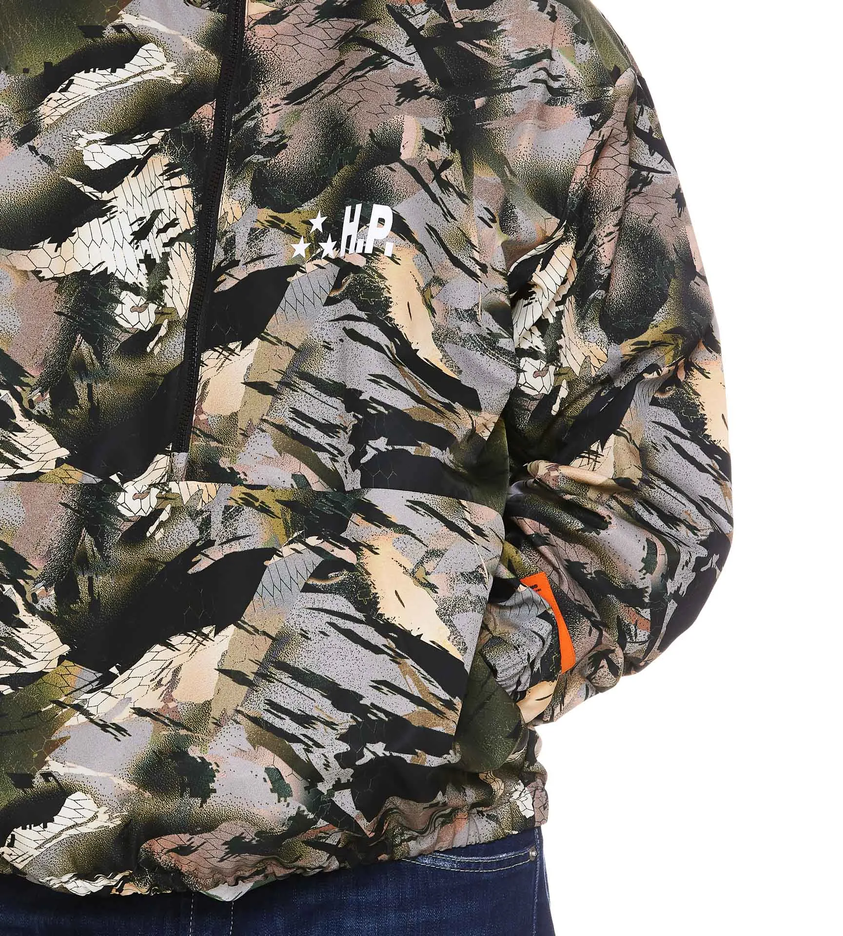 Heron Preston Logo-Patch Camouflage Print Jacket