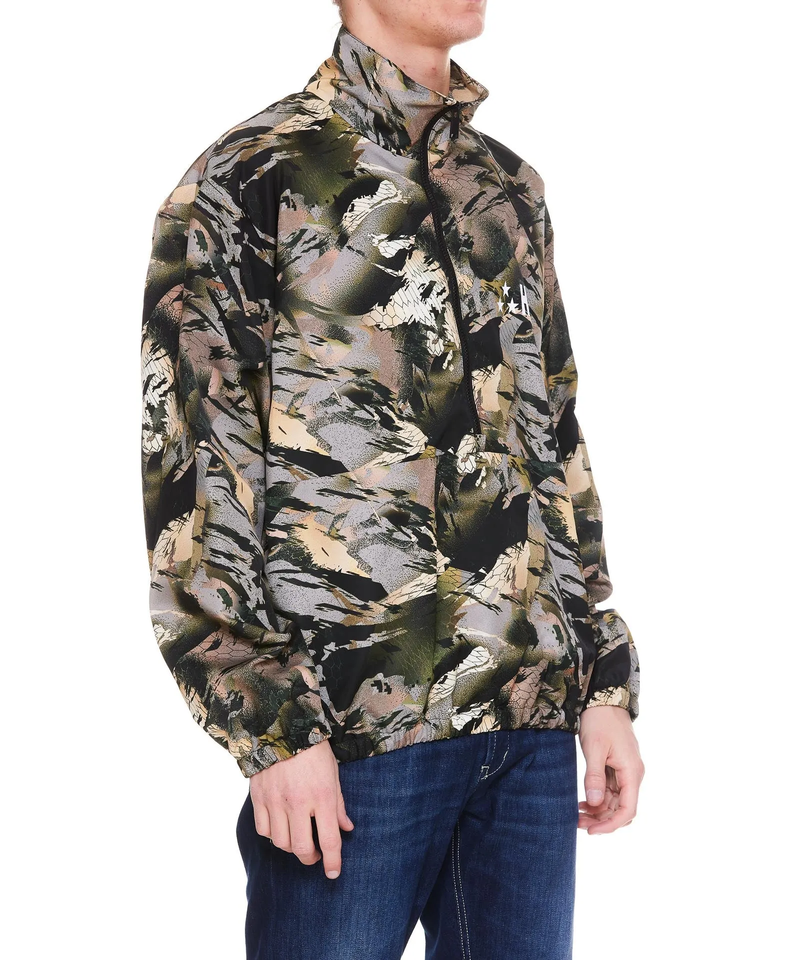 Heron Preston Logo-Patch Camouflage Print Jacket