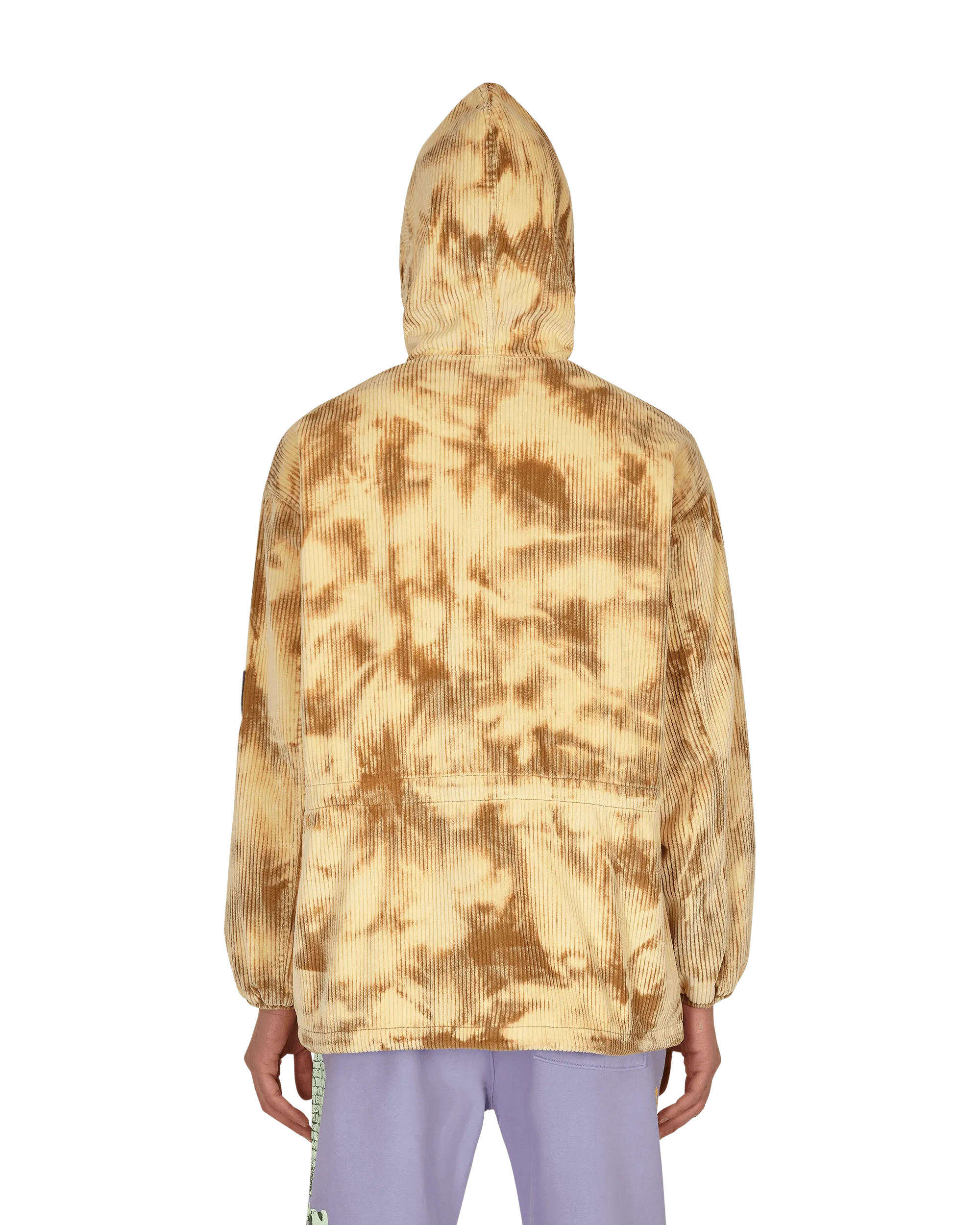 Hooded Corduroy Racing Jacket Beige