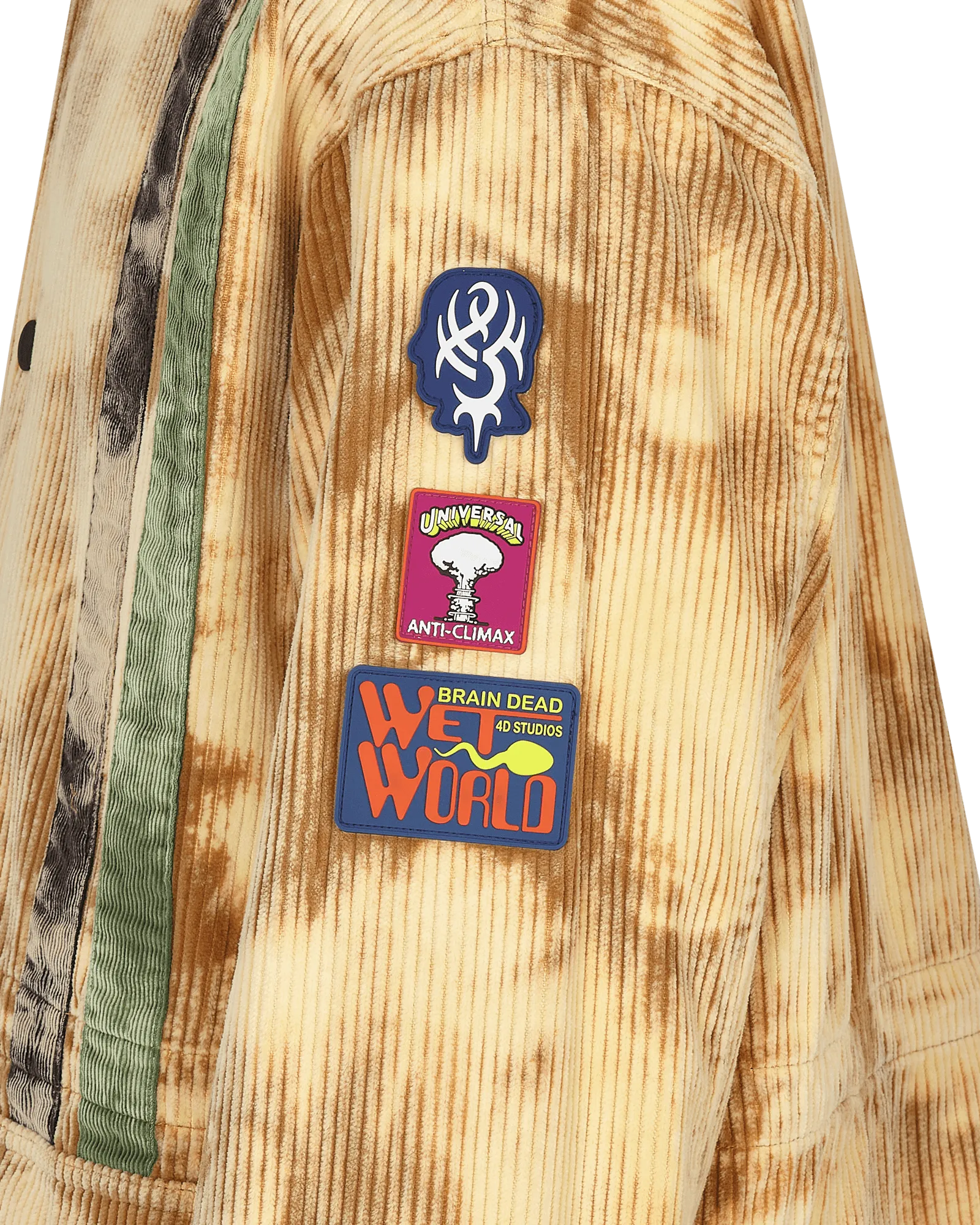 Hooded Corduroy Racing Jacket Beige