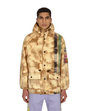 Hooded Corduroy Racing Jacket Beige