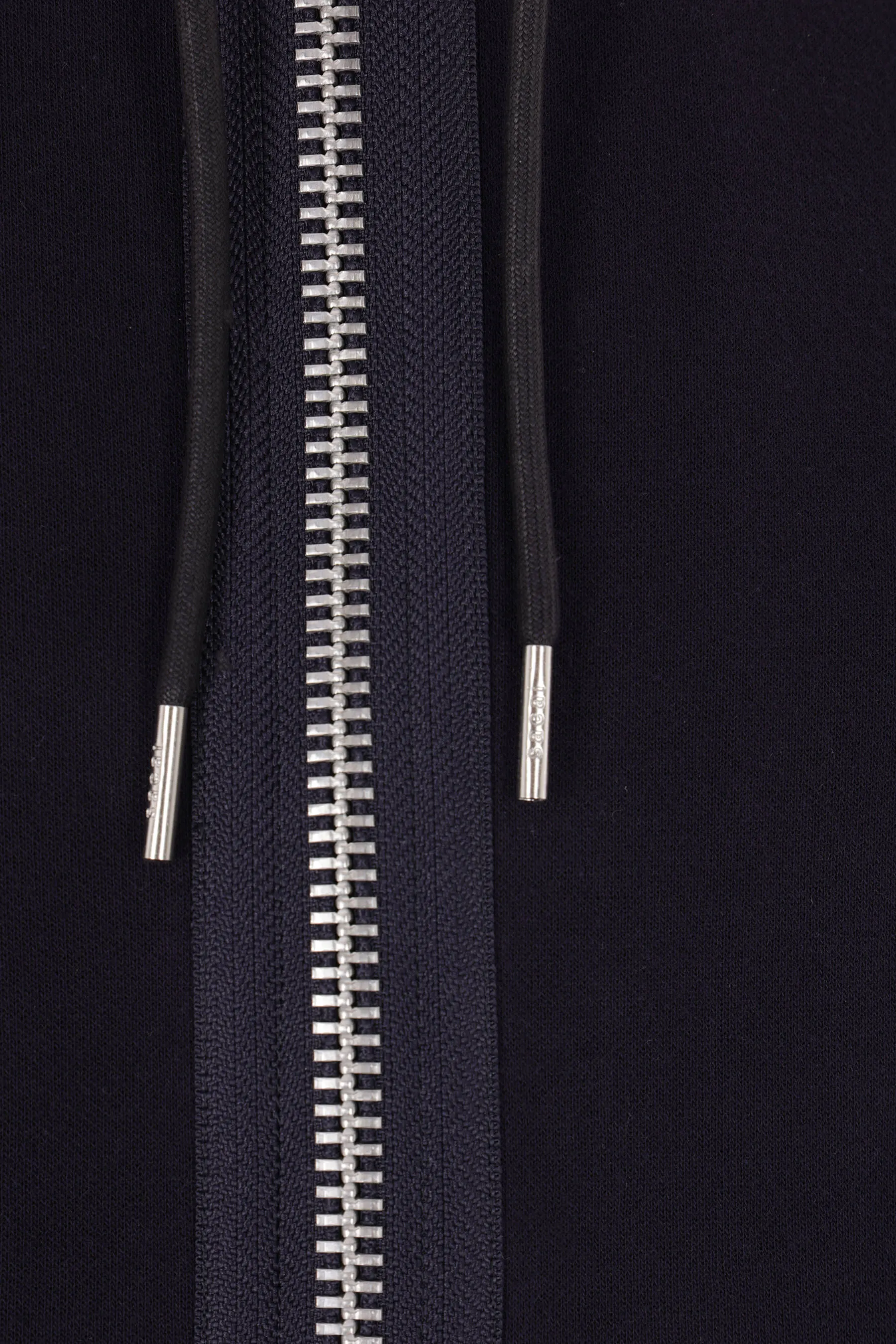 jersey and twill full-zip hoodie