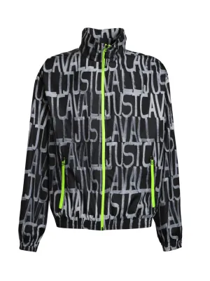 Just Cavalli Allover Logo Printed Funnel Neck Jacket