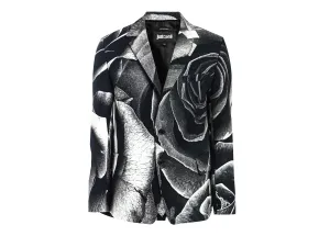 Just Cavalli Allover Rose Print Single Breasted Blazer