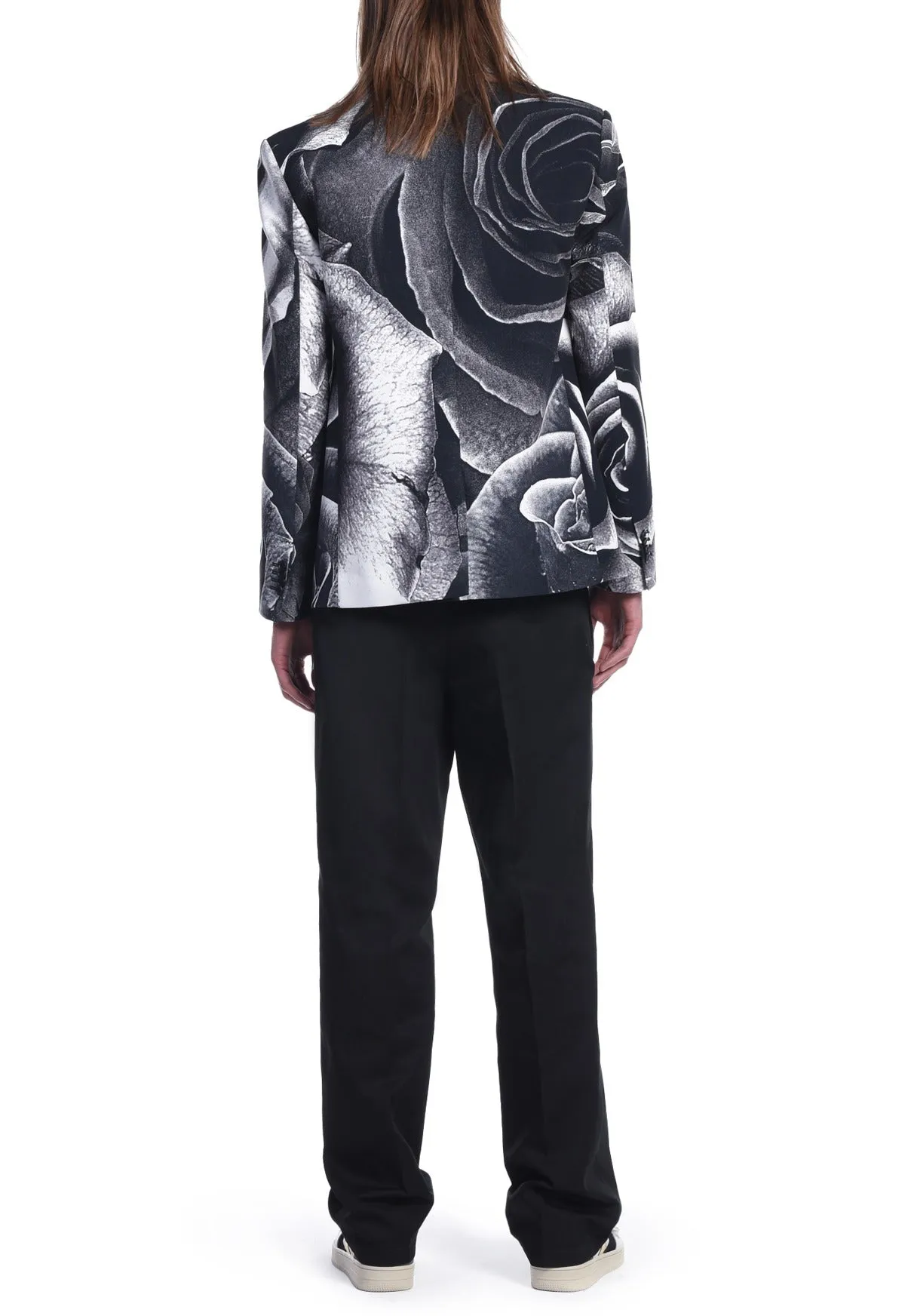 Just Cavalli Allover Rose Print Single Breasted Blazer