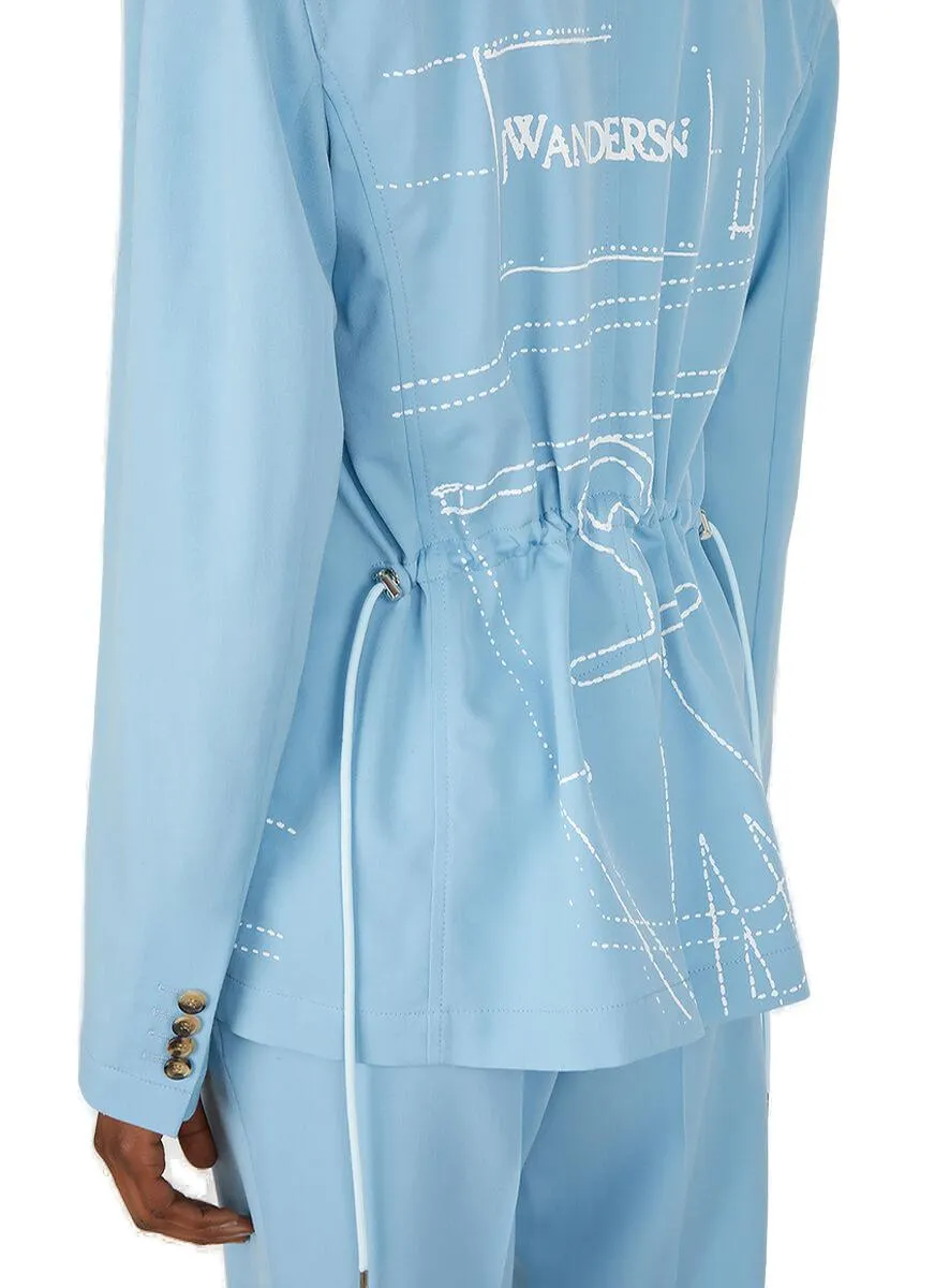 JW Anderson Logo Printed Drawstring Blazer