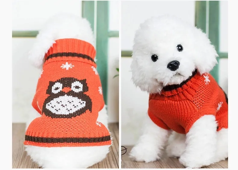 Knitted Dog Coat Pet Clothing Owl Pet Sweater