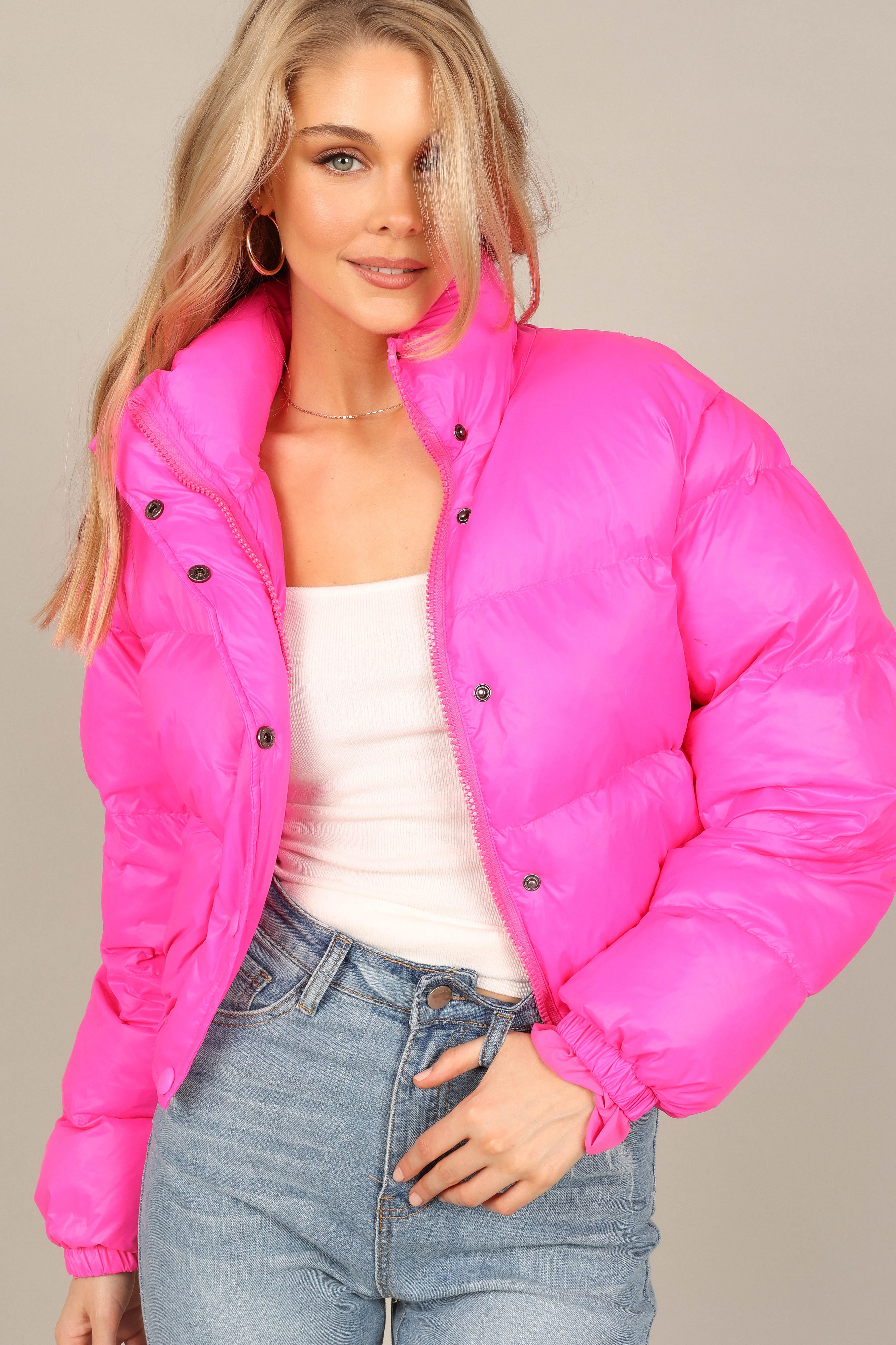 Lizzy Puffer Jacket - Hot Pink