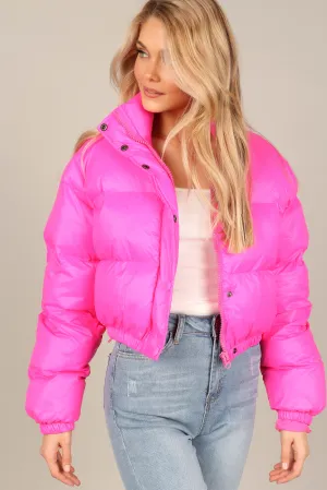 Lizzy Puffer Jacket - Hot Pink