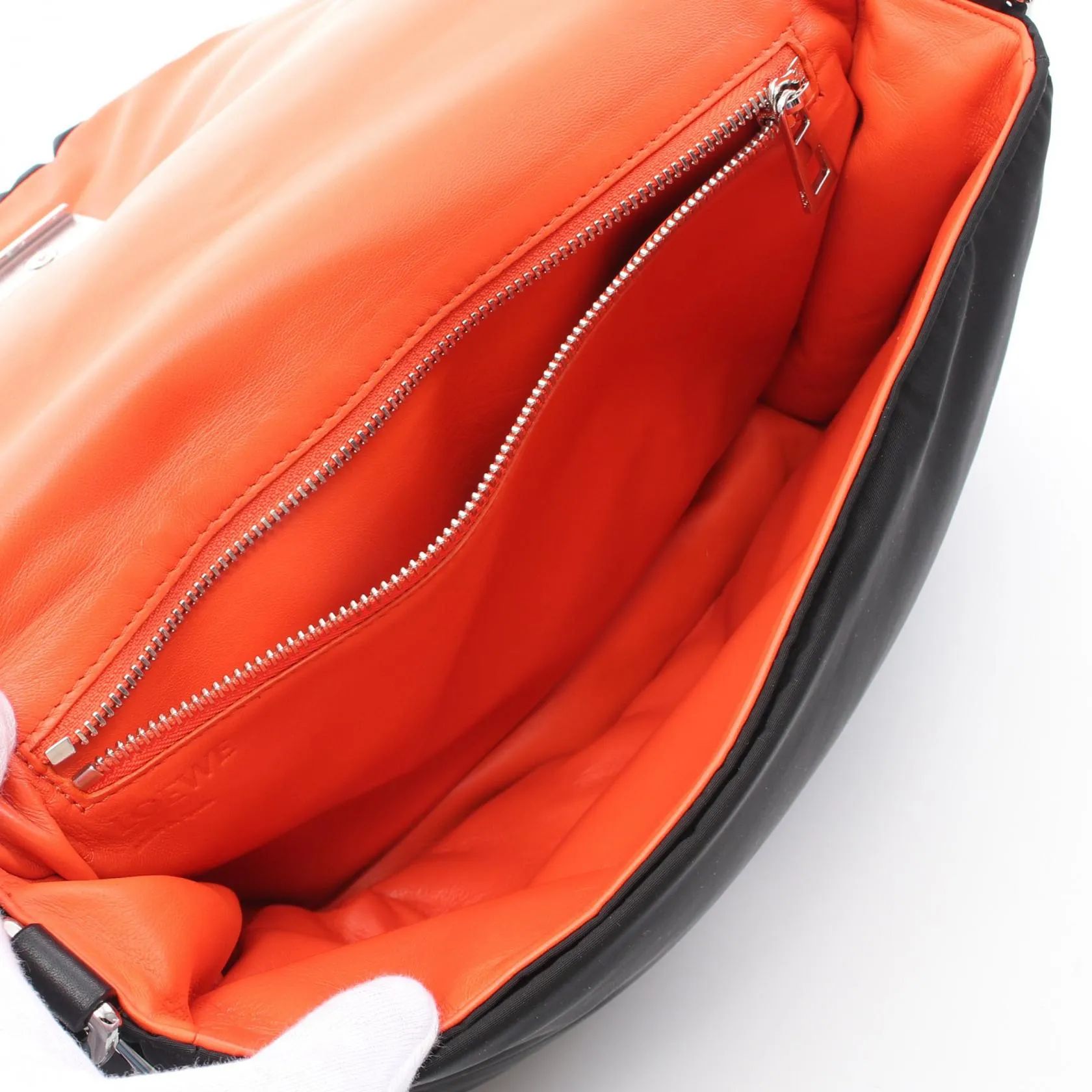 Loewe Goya Puffer Nylon Leather Shoulder Bag