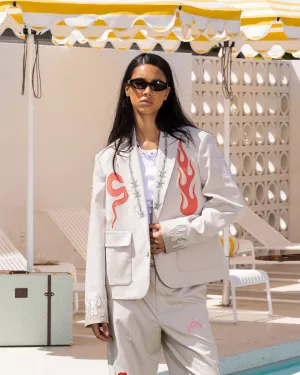 Loiter Western Blazer Jacket Off White