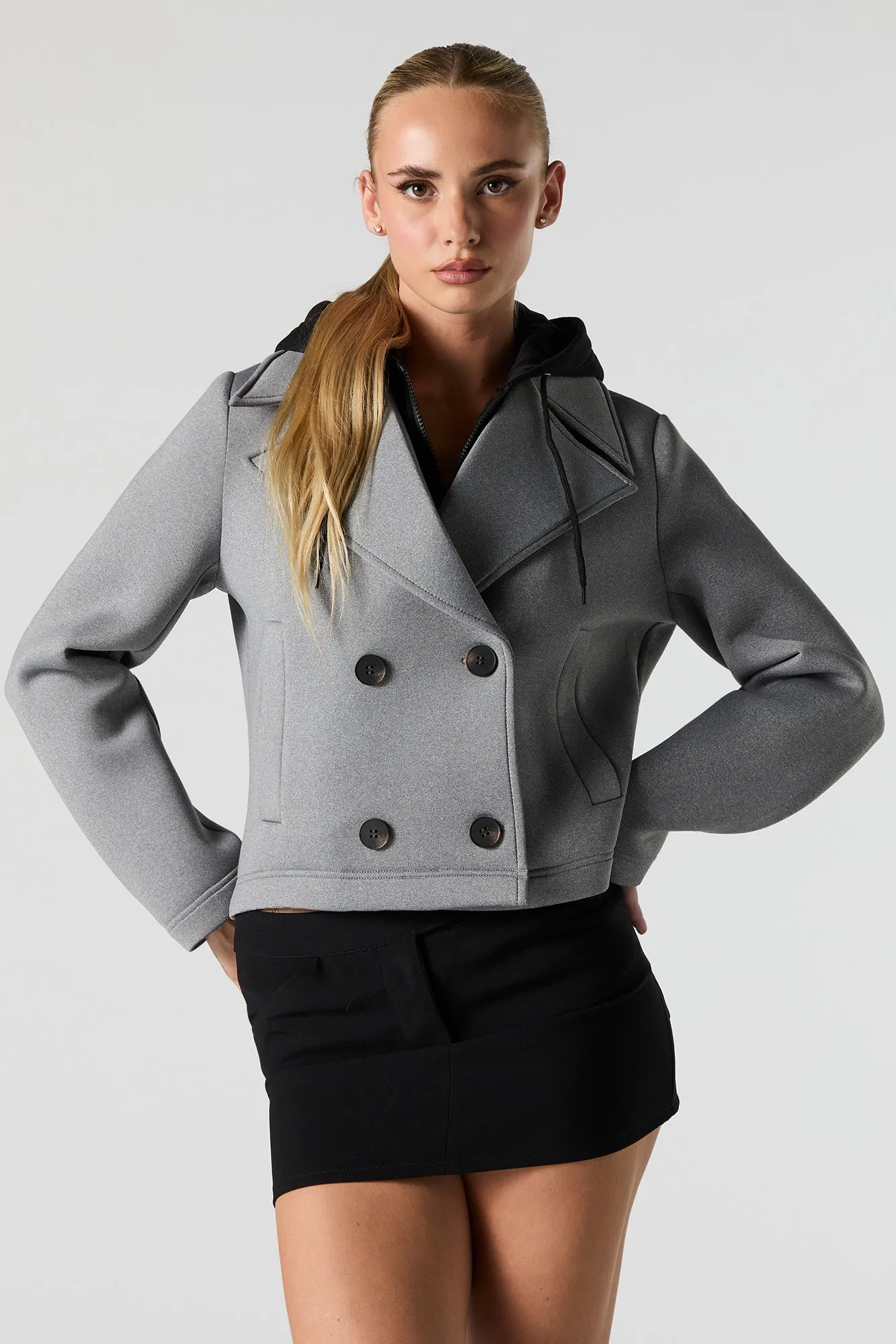 Manteau scuba court à capuchon