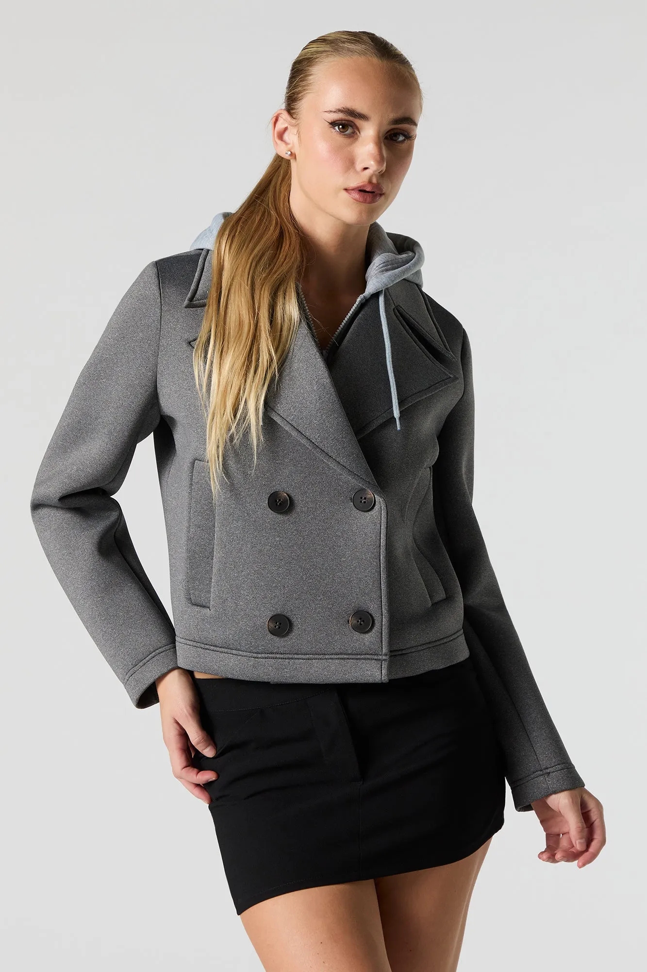 Manteau scuba court à capuchon