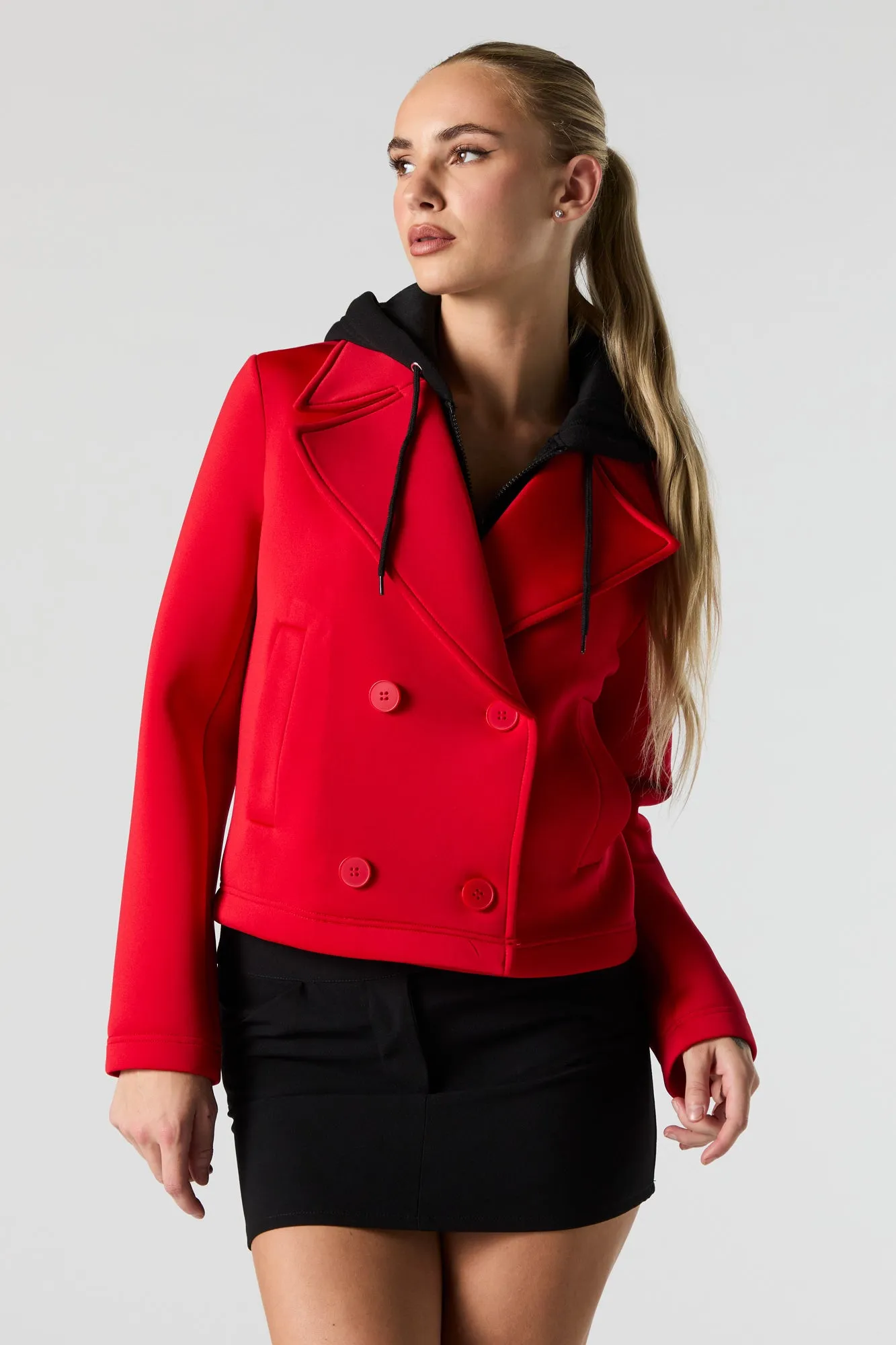 Manteau scuba court à capuchon