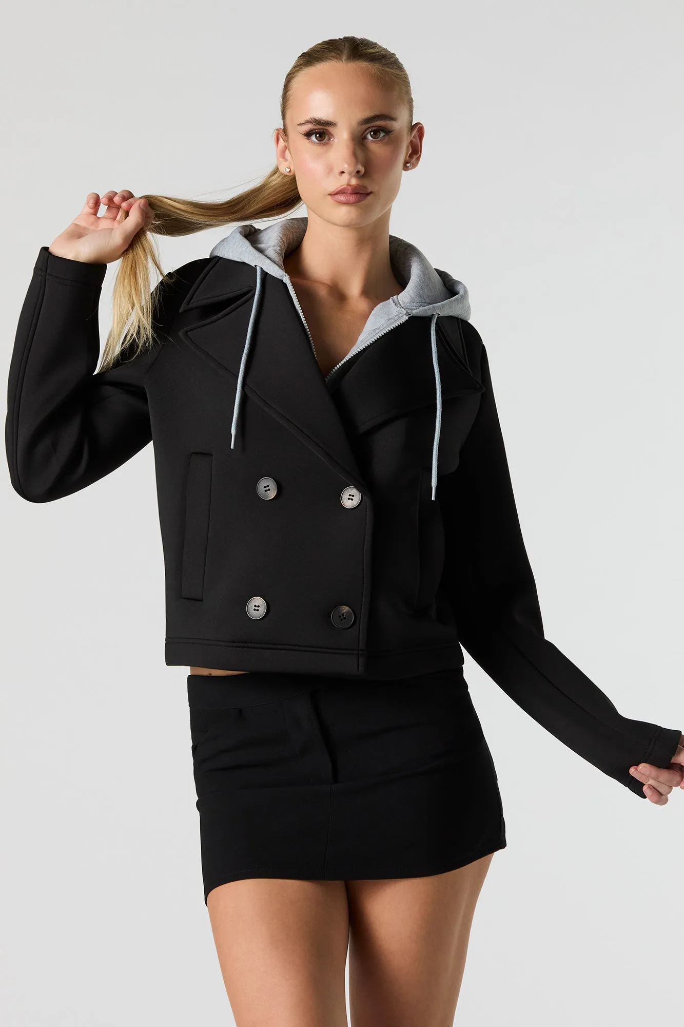 Manteau scuba court à capuchon