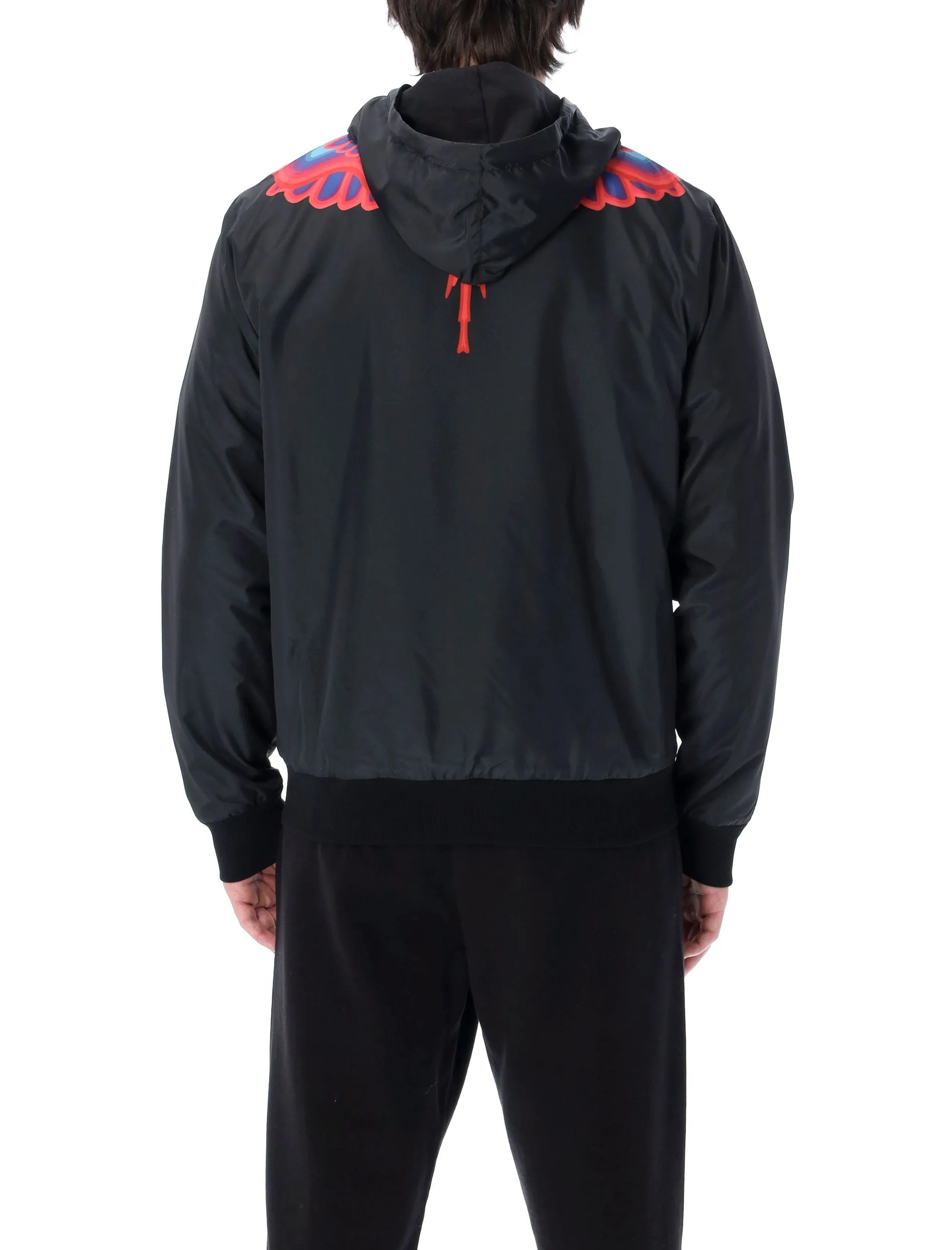 Marcelo Burlon County Of Milan Curved Wings Printed Zipped Jacket