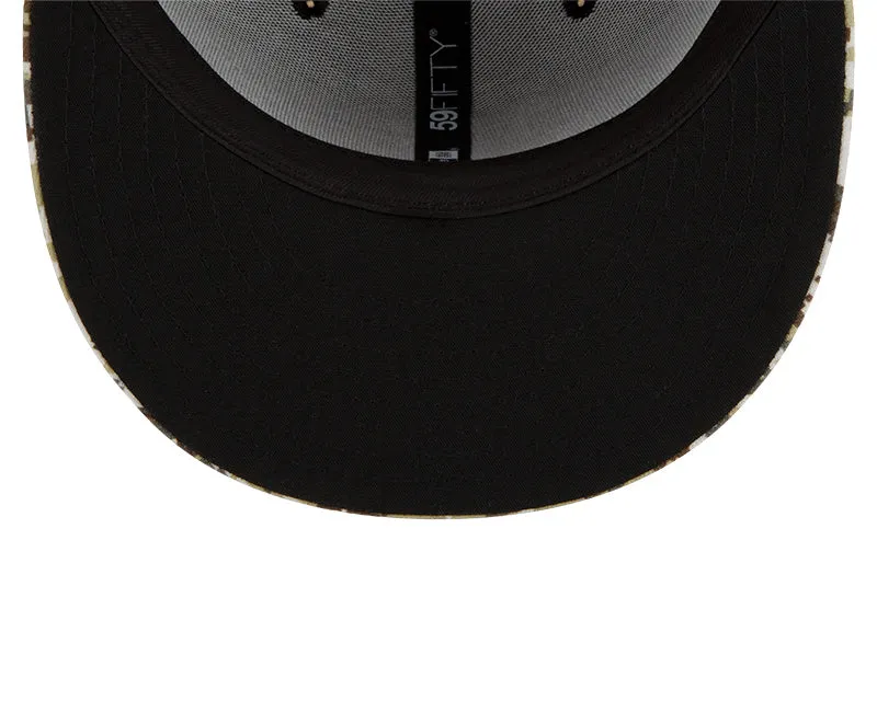 Men's Chicago Bears B Logo New Era Black/Camo 2021 NFL Sideline Salute To Service 59FIFTY Fitted Hat