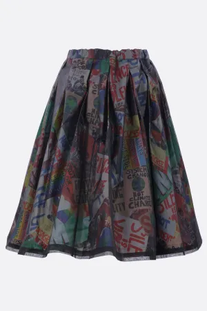 midi skirt in structured nylon