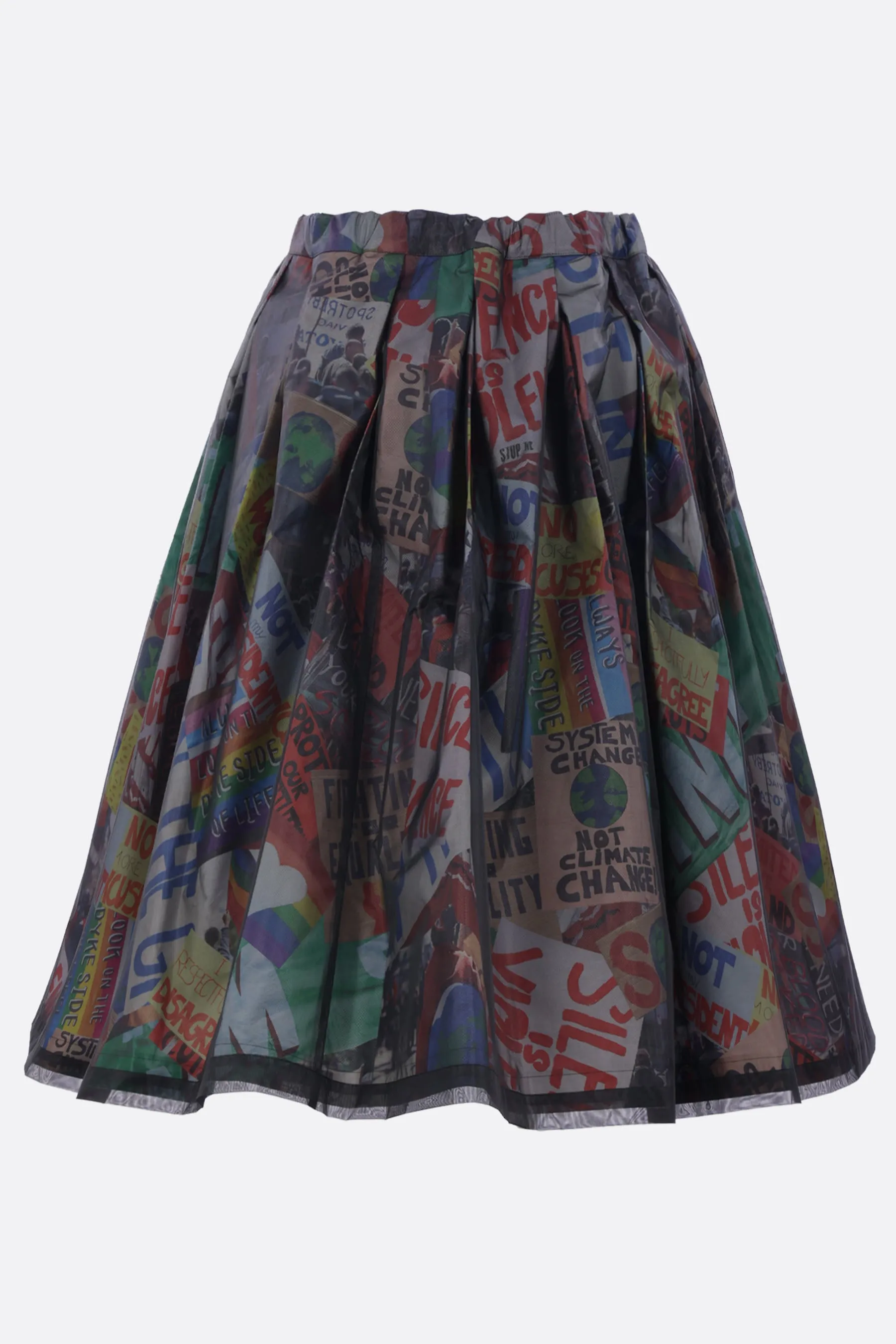 midi skirt in structured nylon