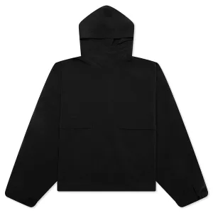 Military Nylon Hooded Anorak - Black