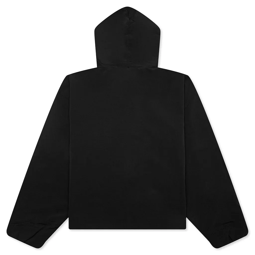 Military Nylon Hooded Anorak - Black