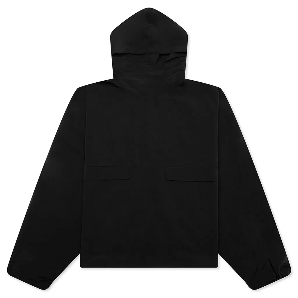 Military Nylon Hooded Anorak - Black