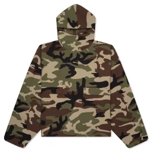Military Nylon Hooded Anorak - Woodland Camo