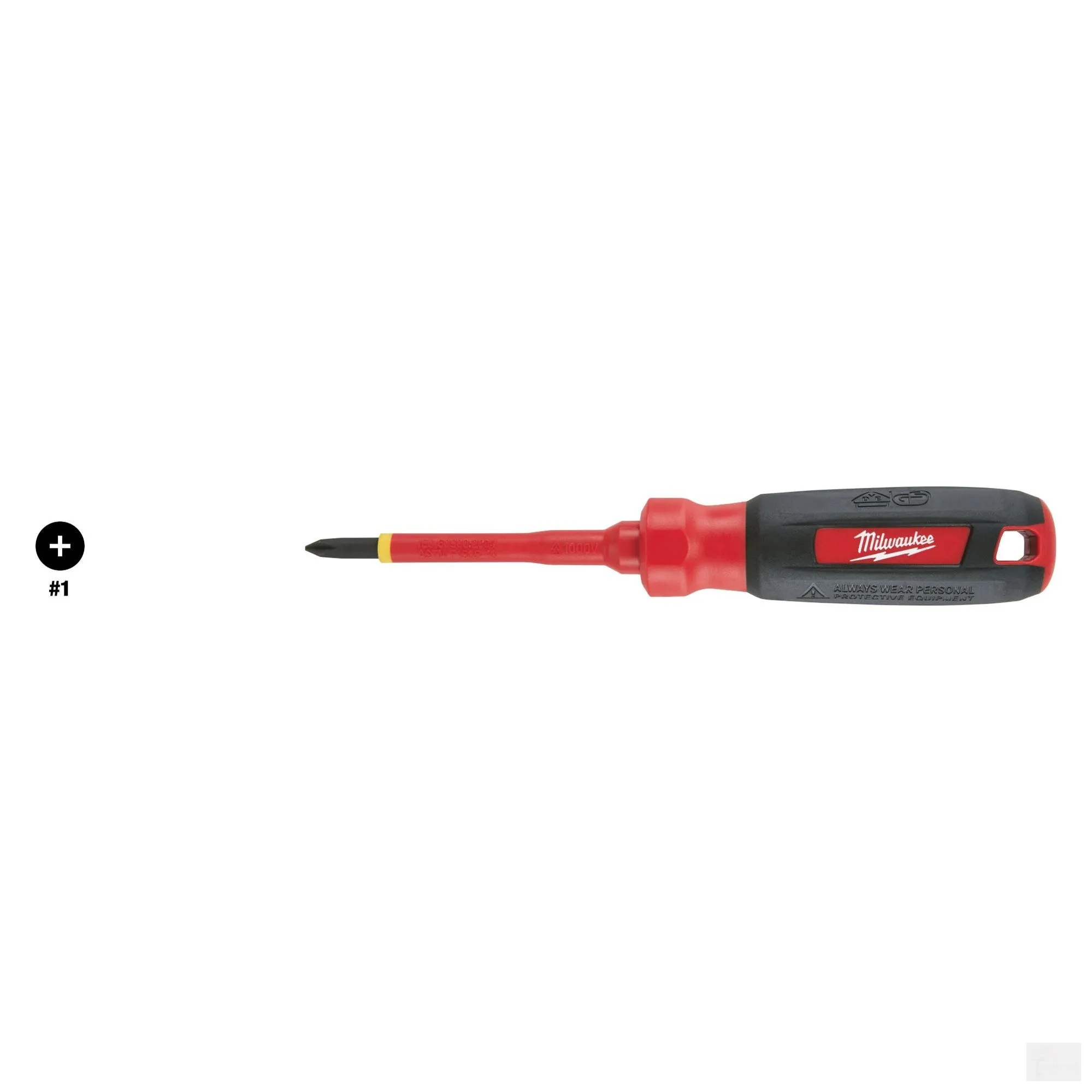 Milwaukee #1 Phillips - 3" 1000V Insulated Screwdriver (48-22-2211)