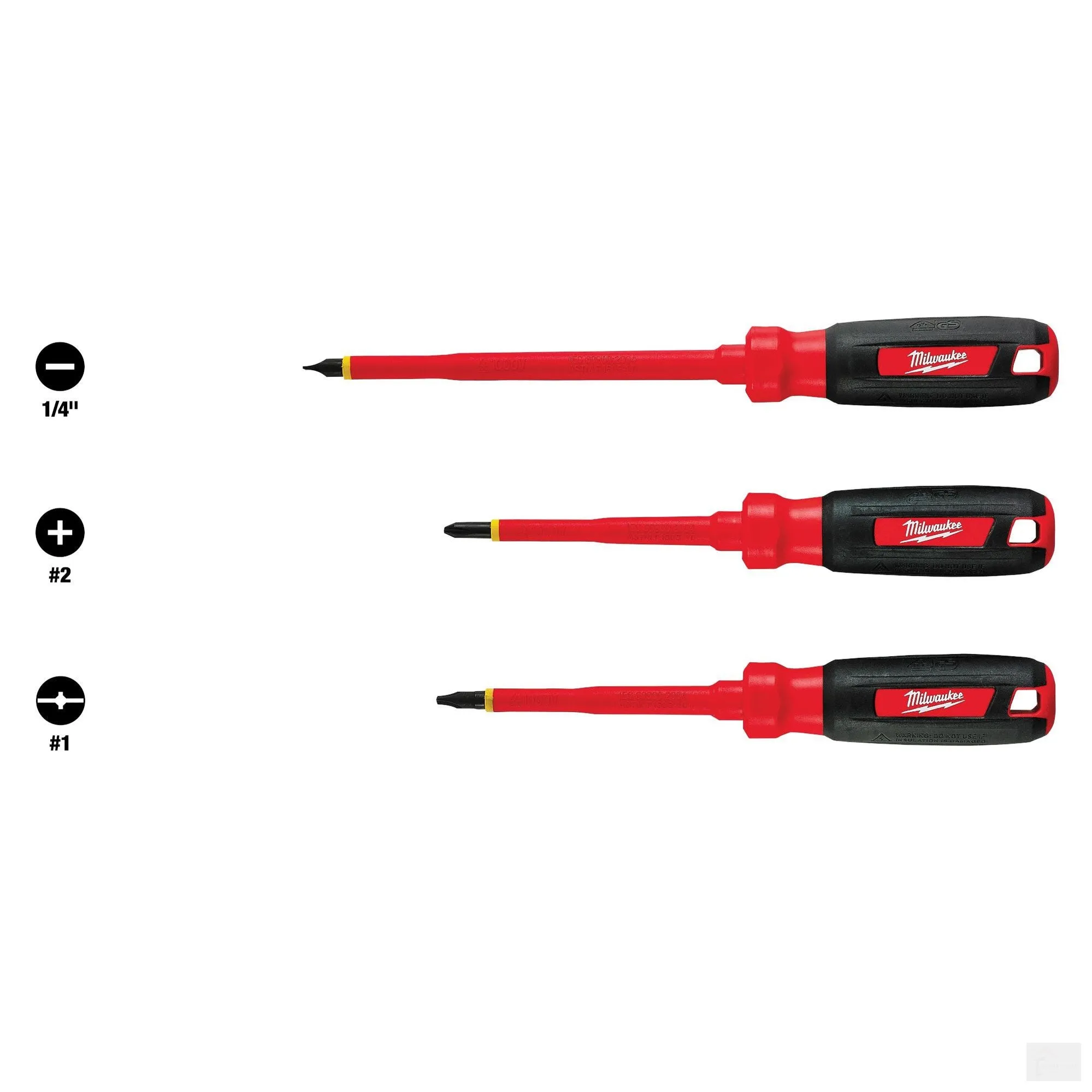 Milwaukee 3 PC 1000V Insulated Screwdriver Set (48-22-2202)
