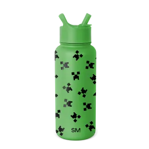 Minecraft Summit Water Bottle with Straw Lid