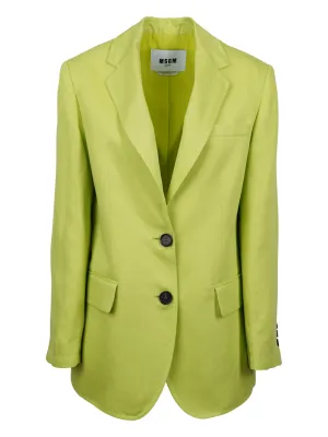 MSGM Single Breasted Long Sleeved Blazer