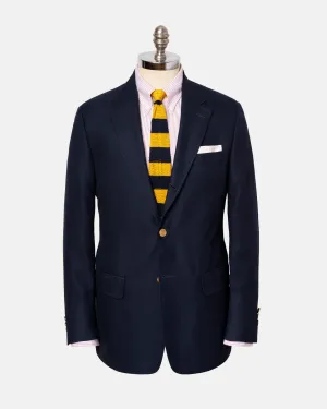 NAVY COTTON/WOOL OPEN HOPSACK BLAZER