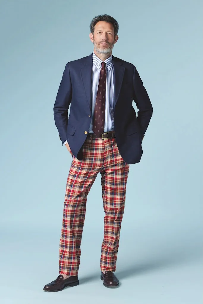 NAVY COTTON/WOOL OPEN HOPSACK BLAZER